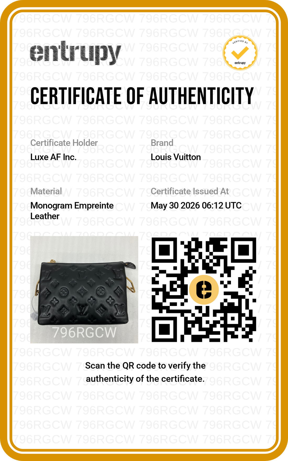 Louis Vuitton Pochette Coussin Black Monogram Embossed Leather Shoulder Bag LV2876