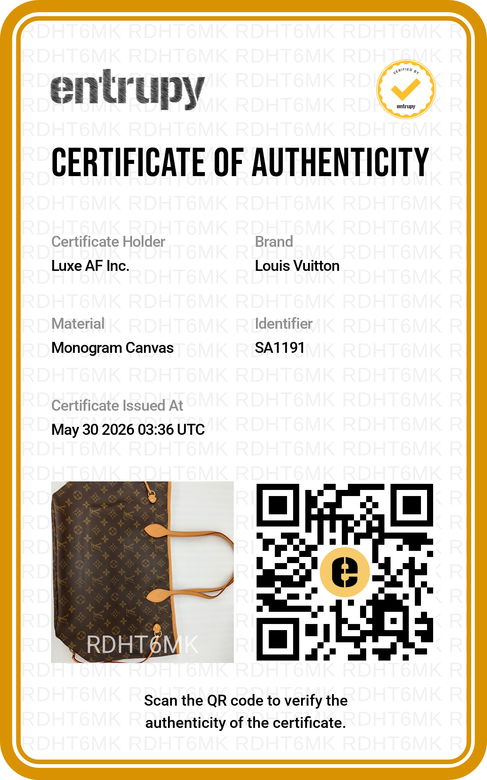 Louis Vuitton Neverfull MM Monogram Canvas Handle Bag LV2879