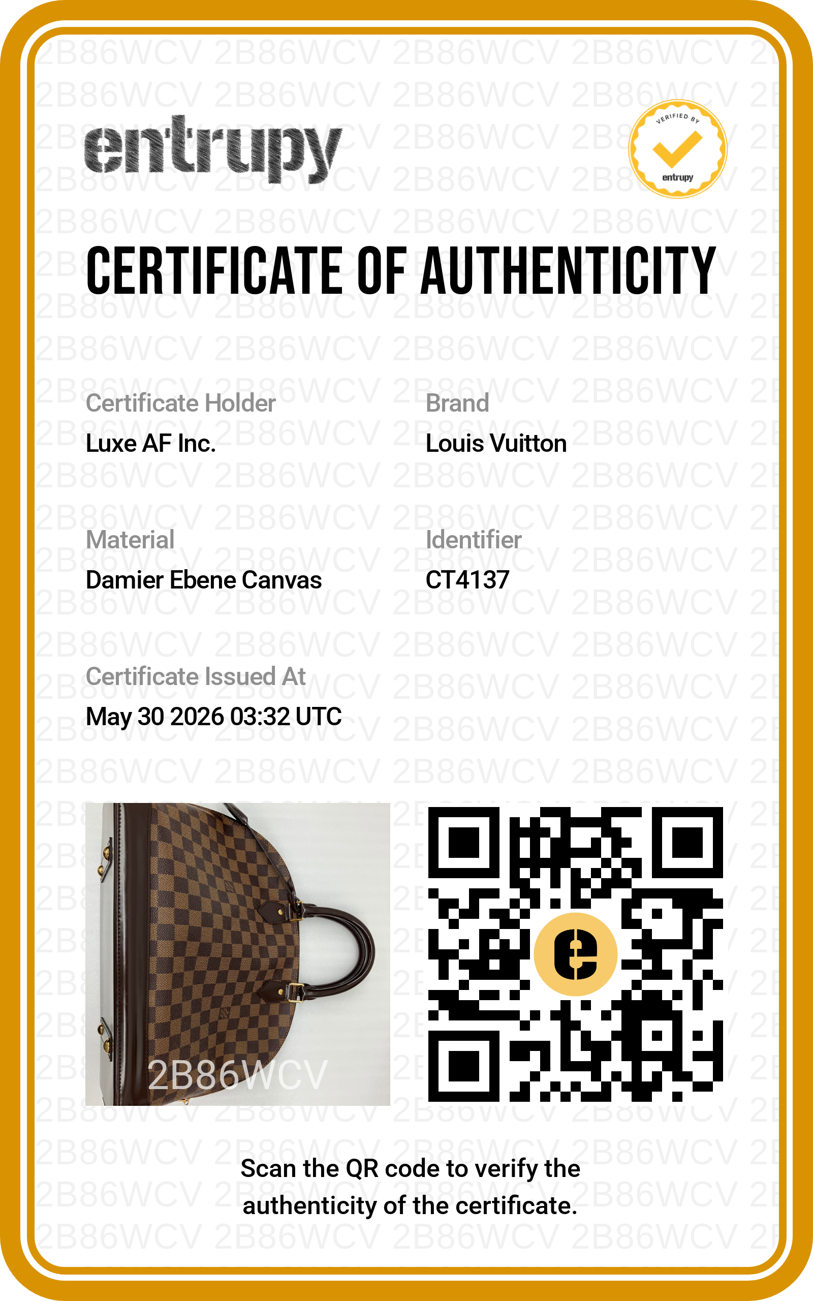 Louis Vuitton Alma Damier Ebene Handle Bag LV2879