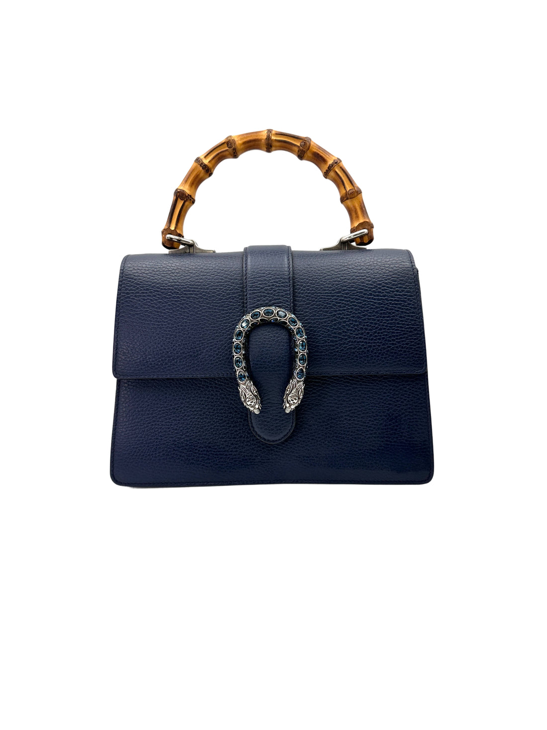 Gucci Dionysus Black Leather Bamboo Top Handle Bag GG1149