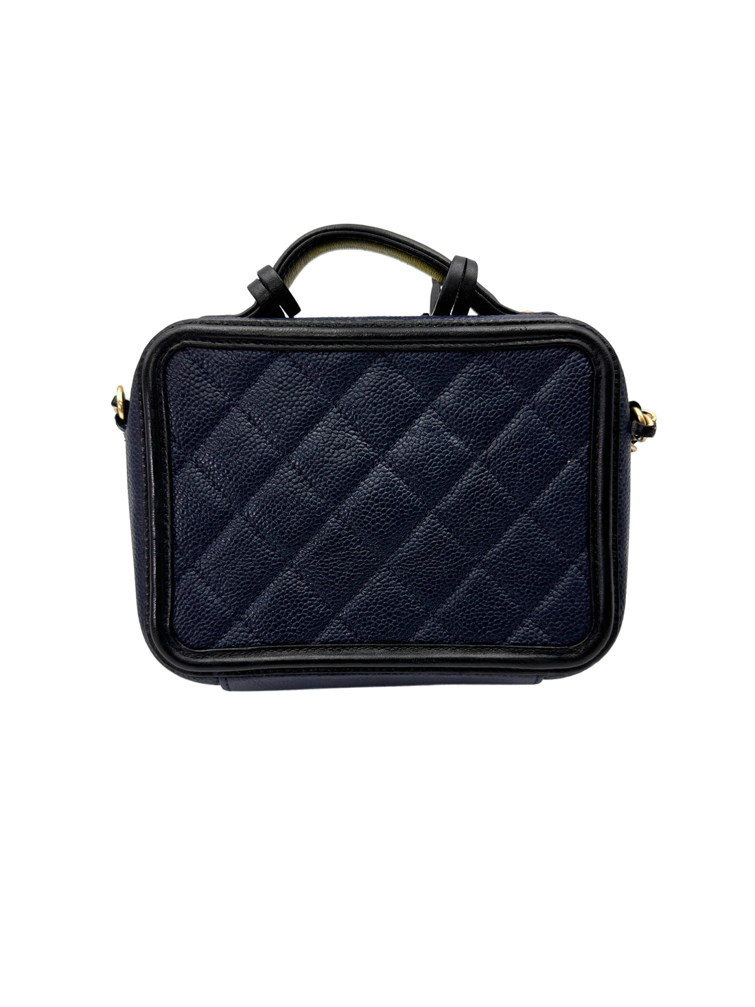 Chanel CC Filigree Navy Quilted Leather Top Handle Vanity Case(23***30) CC2059