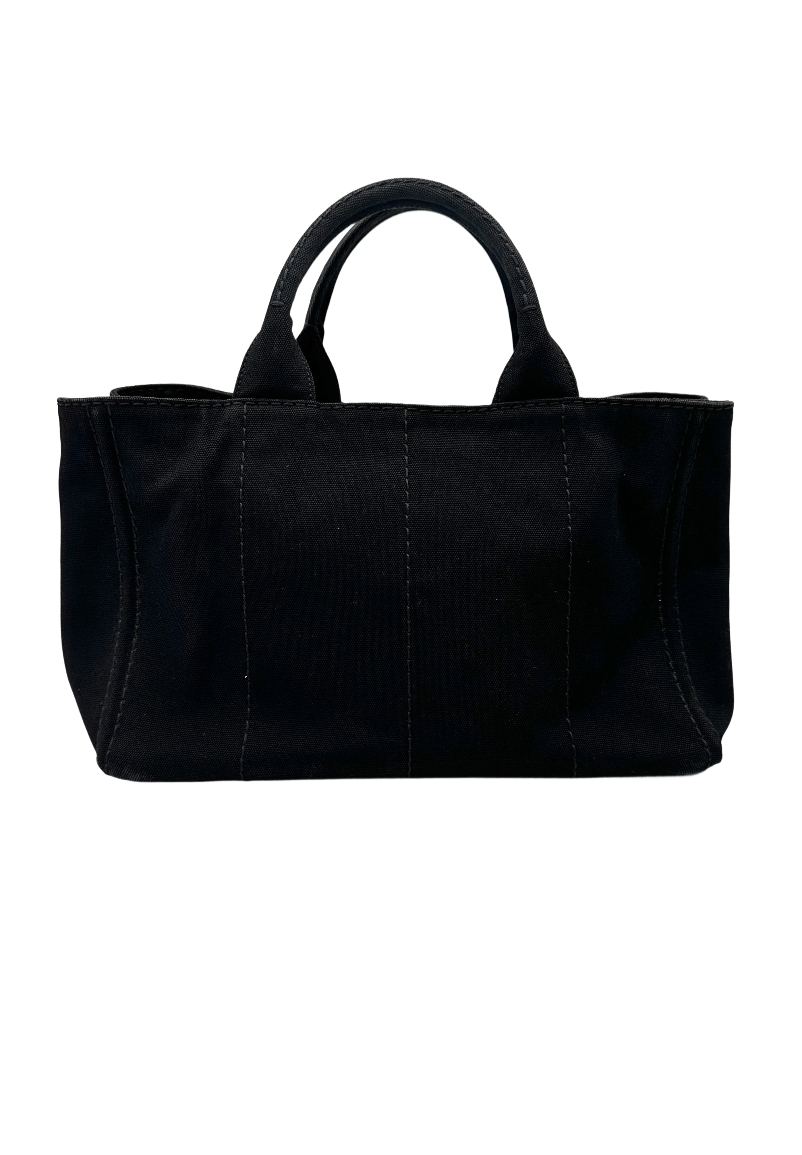 Prada Canapa Navy Canvas Tote Handle Bag PR408