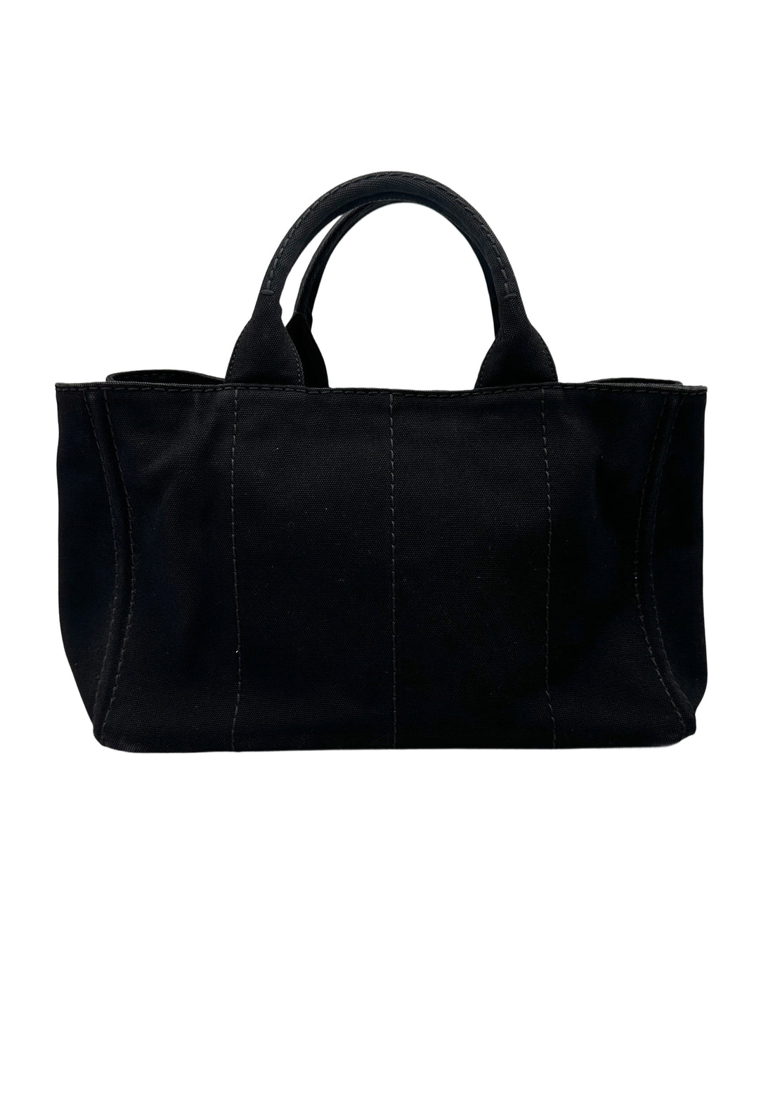 Prada Canapa Navy Canvas Tote Handle Bag PR408
