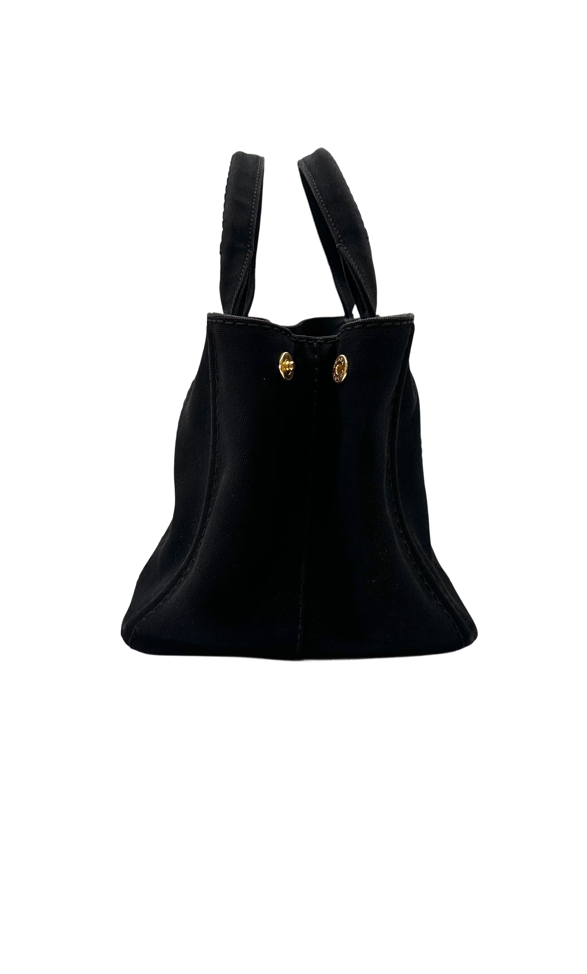 Prada Canapa Navy Canvas Tote Handle Bag PR408