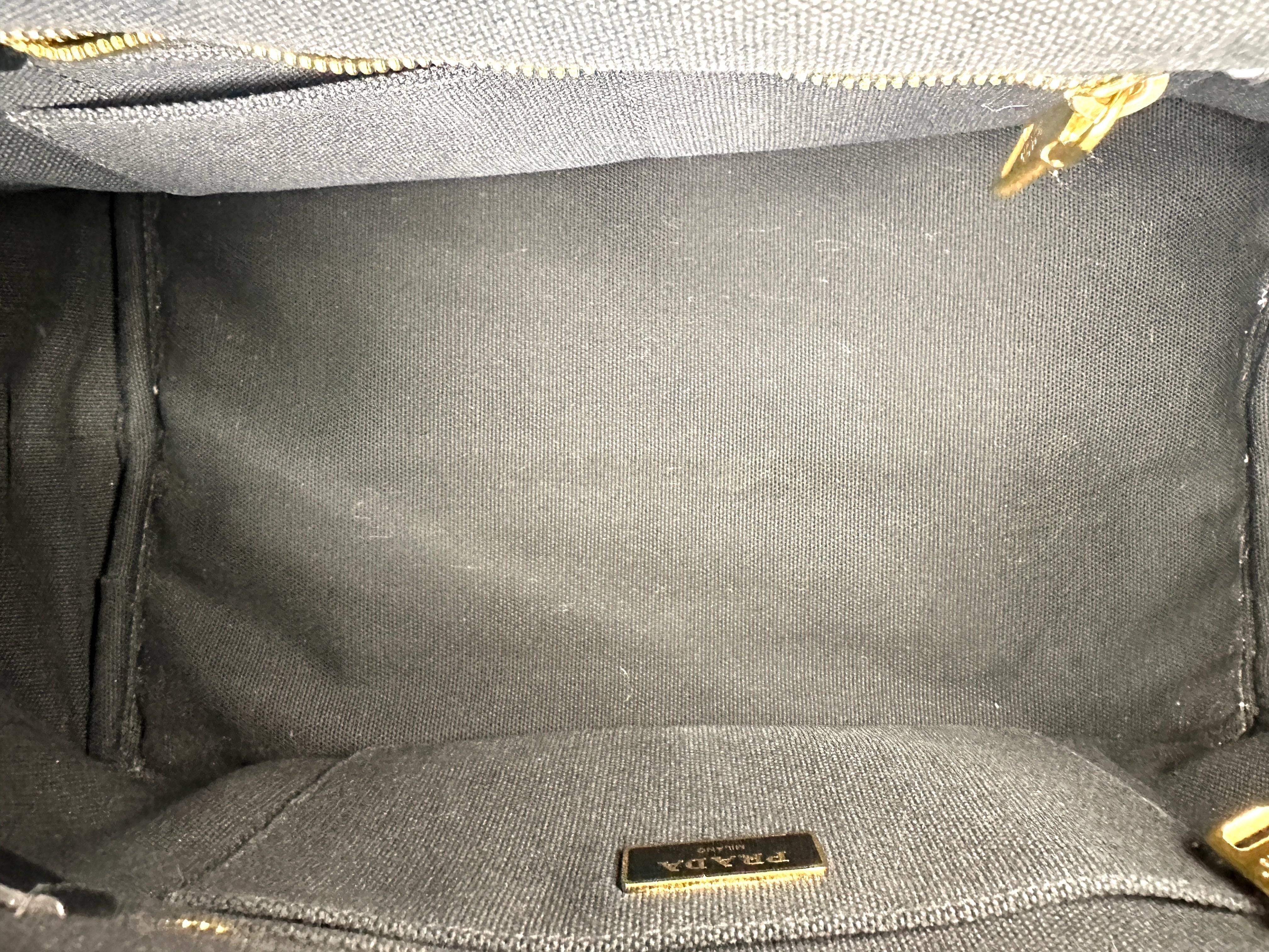 Prada Canapa Navy Canvas Tote Handle Bag PR408