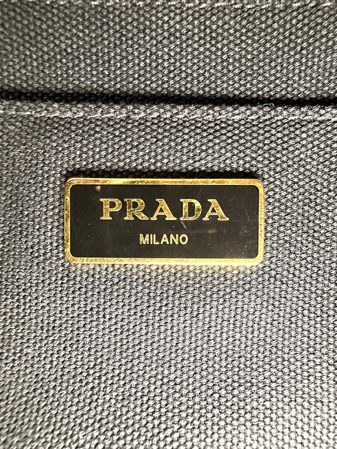 Prada Canapa Navy Canvas Tote Handle Bag PR408