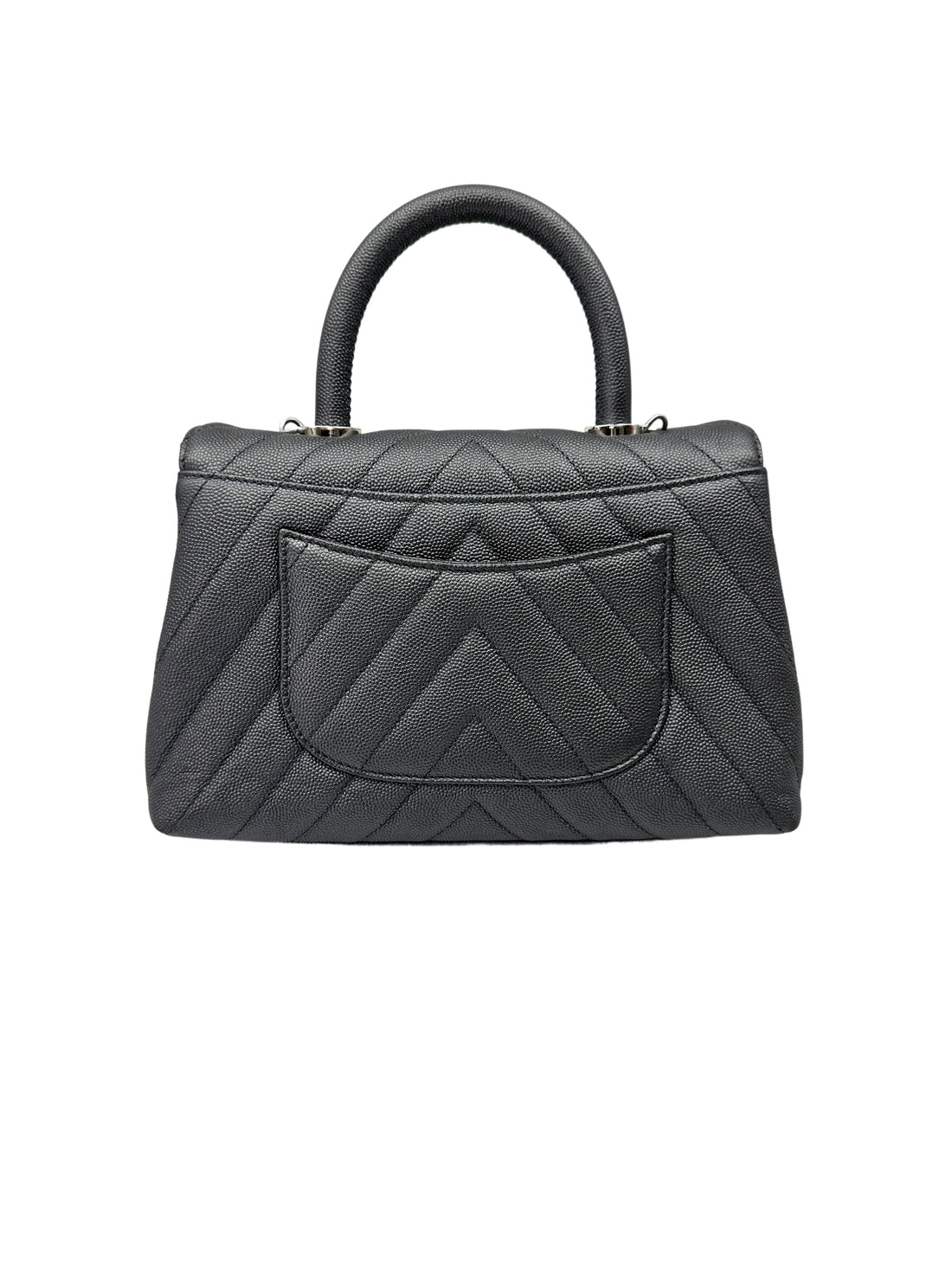 Chanel CoCo Handle Black Chevron Quilted Leather Shoulder Bag(28***83) CC2061