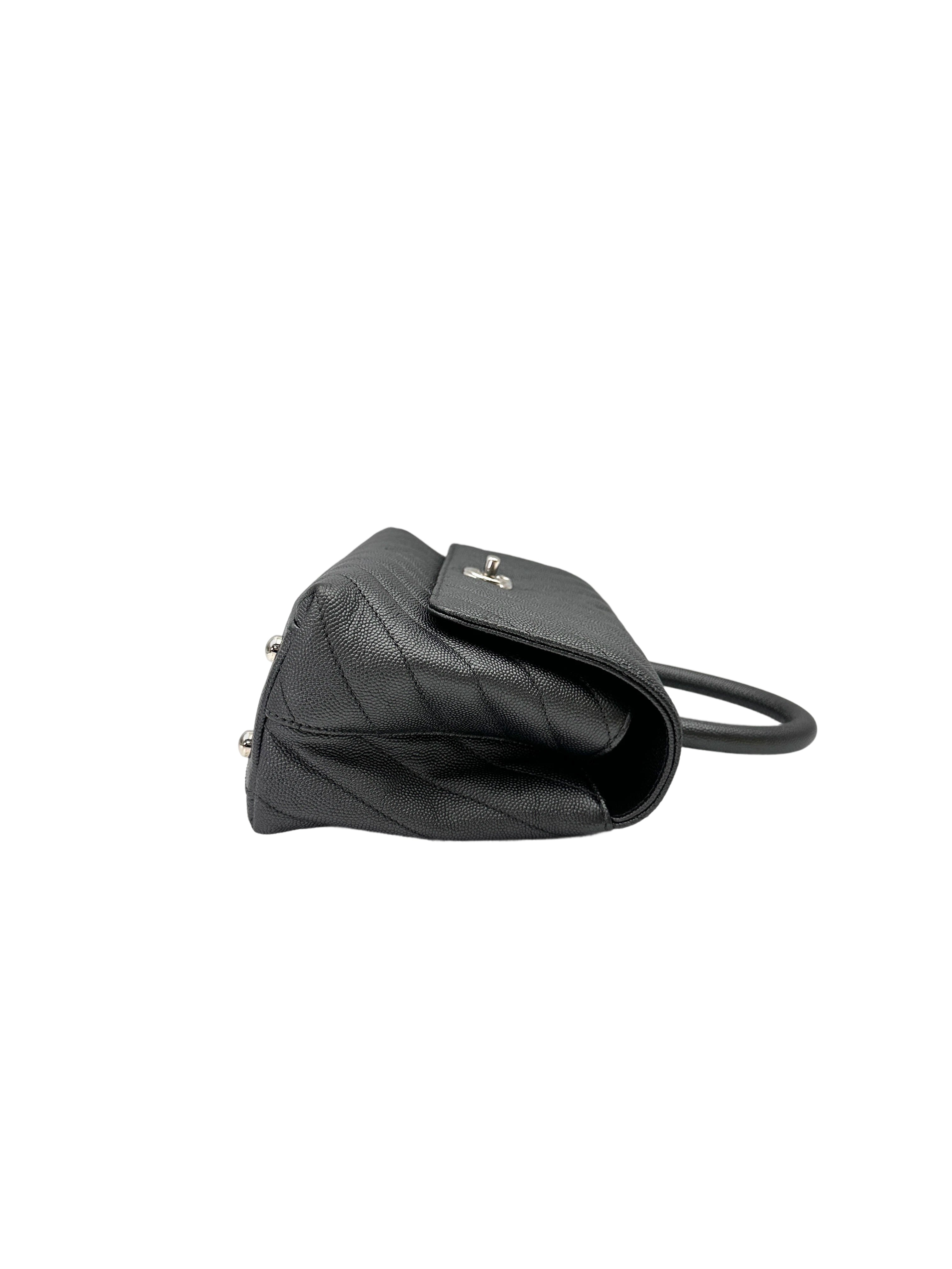 Chanel CoCo Handle Black Chevron Quilted Leather Shoulder Bag(28***83) CC2061