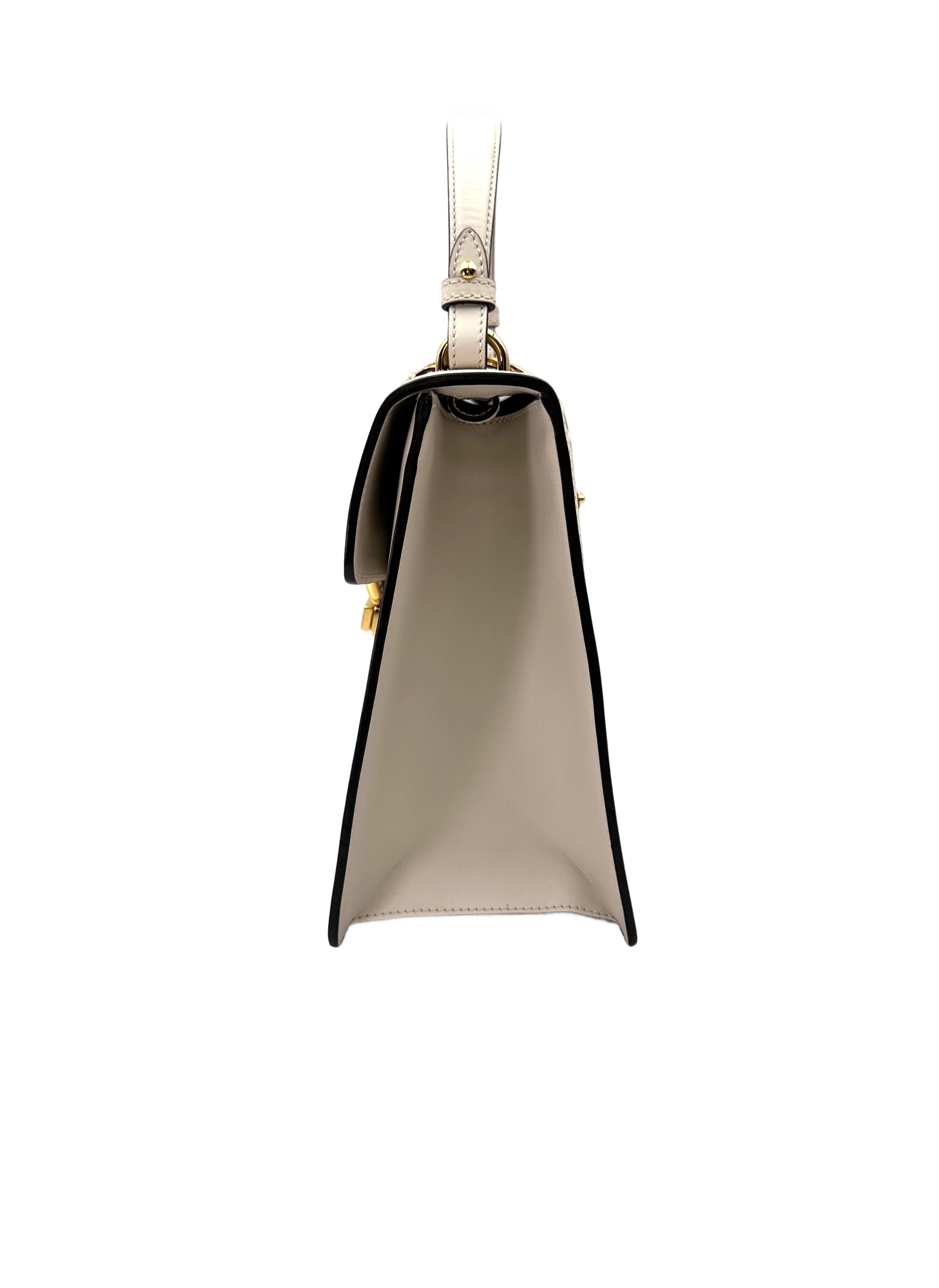 Gucci Sylvie White Leather Large Size Shoulder Bag GG1150