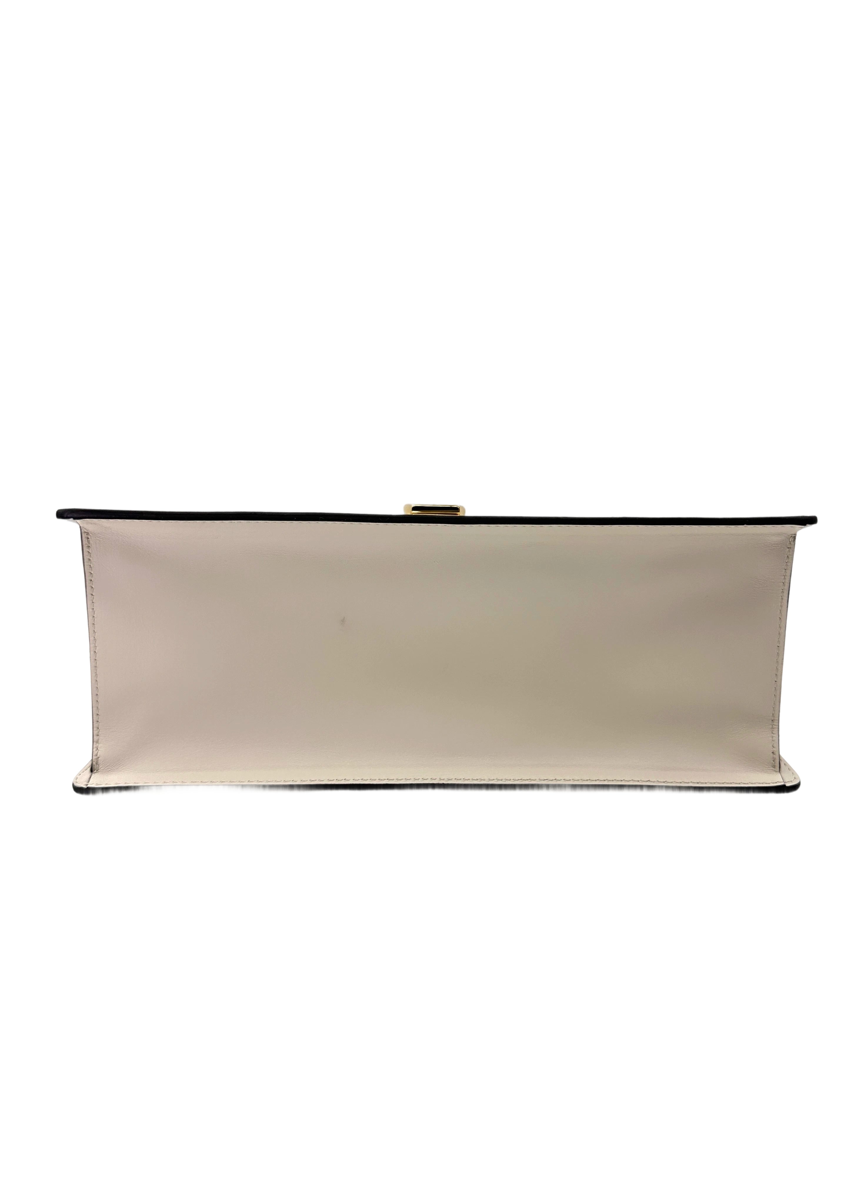 Gucci Sylvie White Leather Large Size Shoulder Bag GG1150