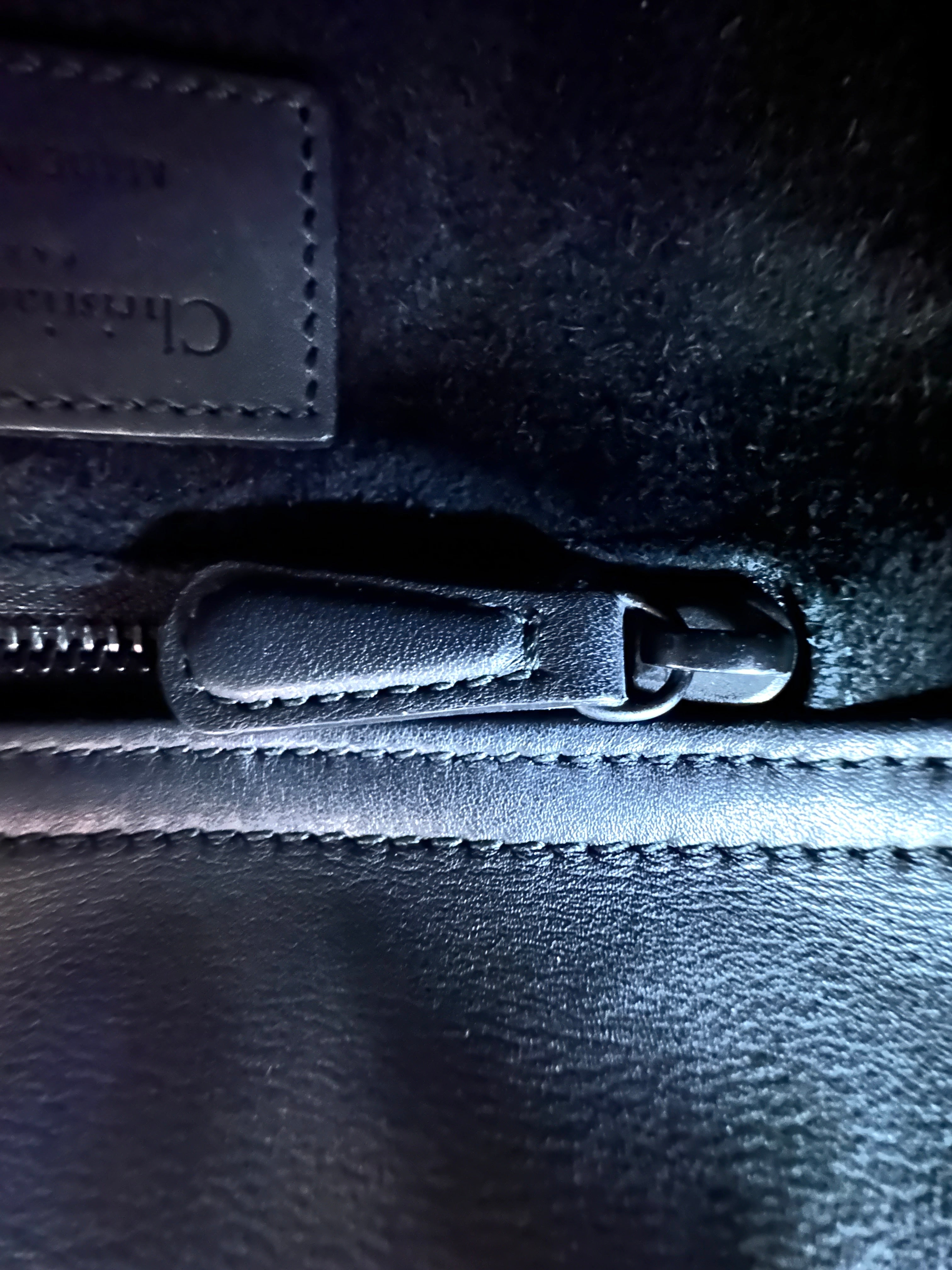Christian Dior Lady Dior So Black Ultramatte Cannage Leather Handle Bag With Black Charms DR762