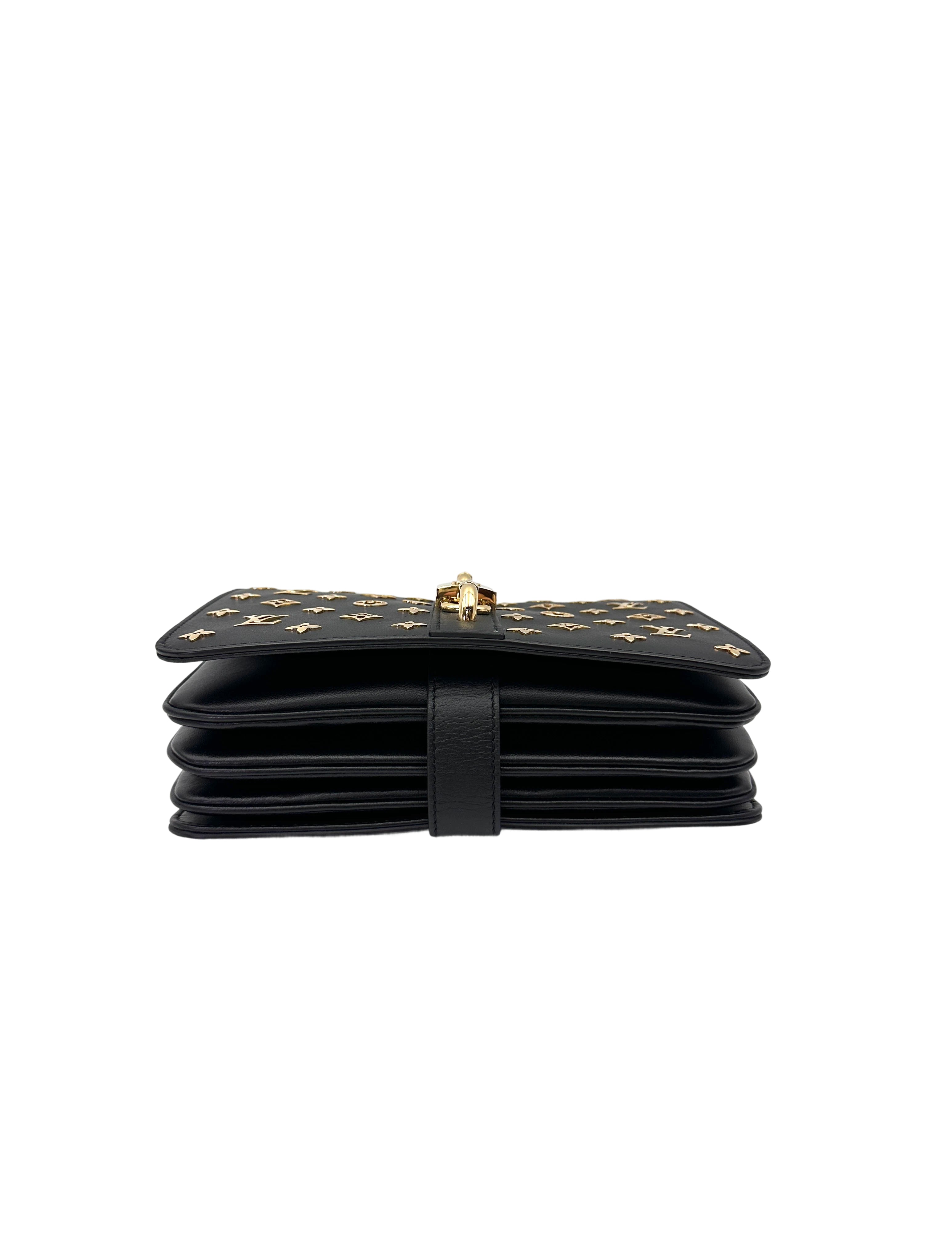 Louis Vuitton Rendez-Vous Black Leather Shoulder Bag With Gold Hardware LV2890
