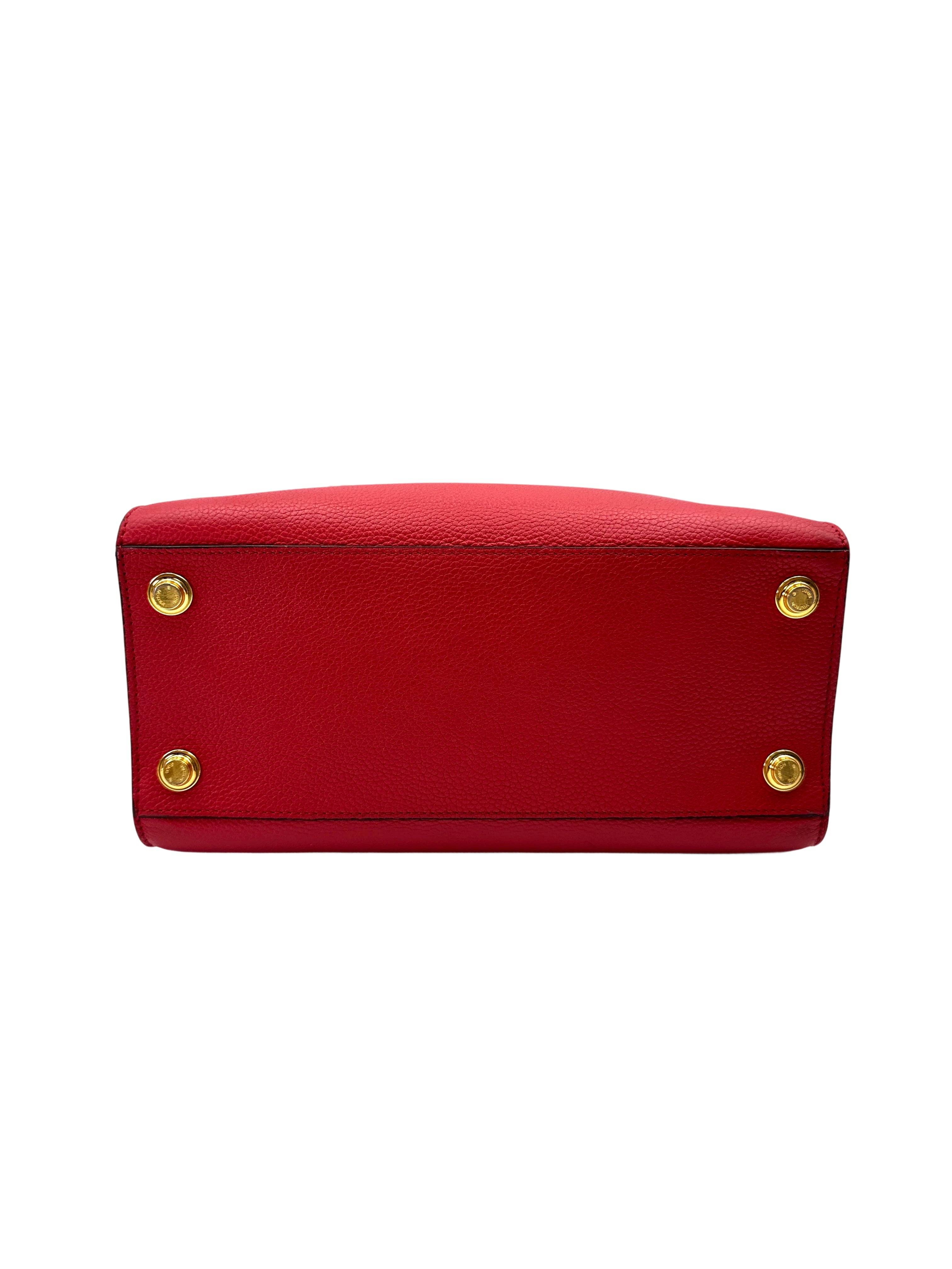 Louis Vuitton City Steamer Black/Red Grained Leather Handle Bag LV2891