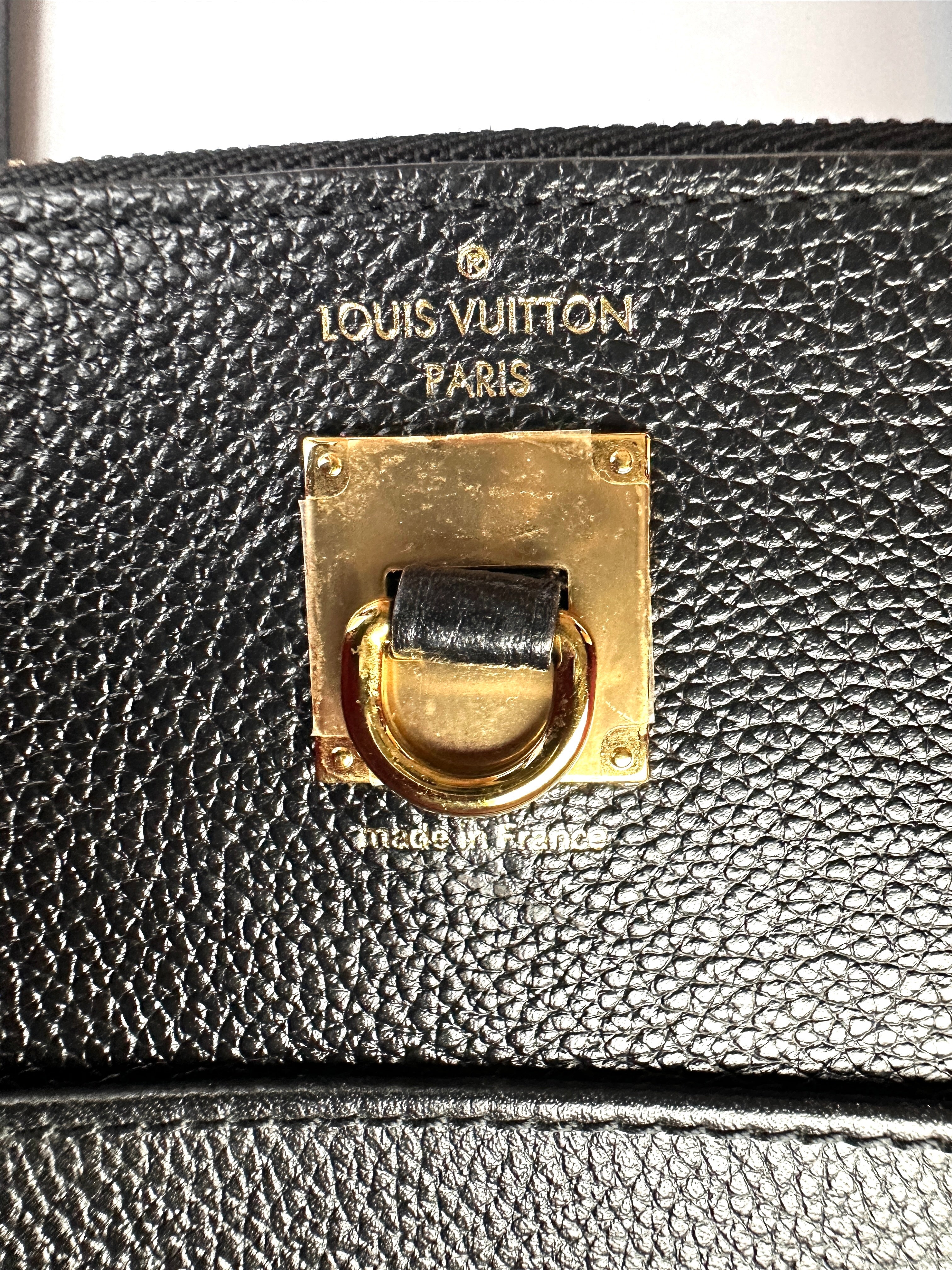 Louis Vuitton City Steamer Black/Red Grained Leather Handle Bag LV2891