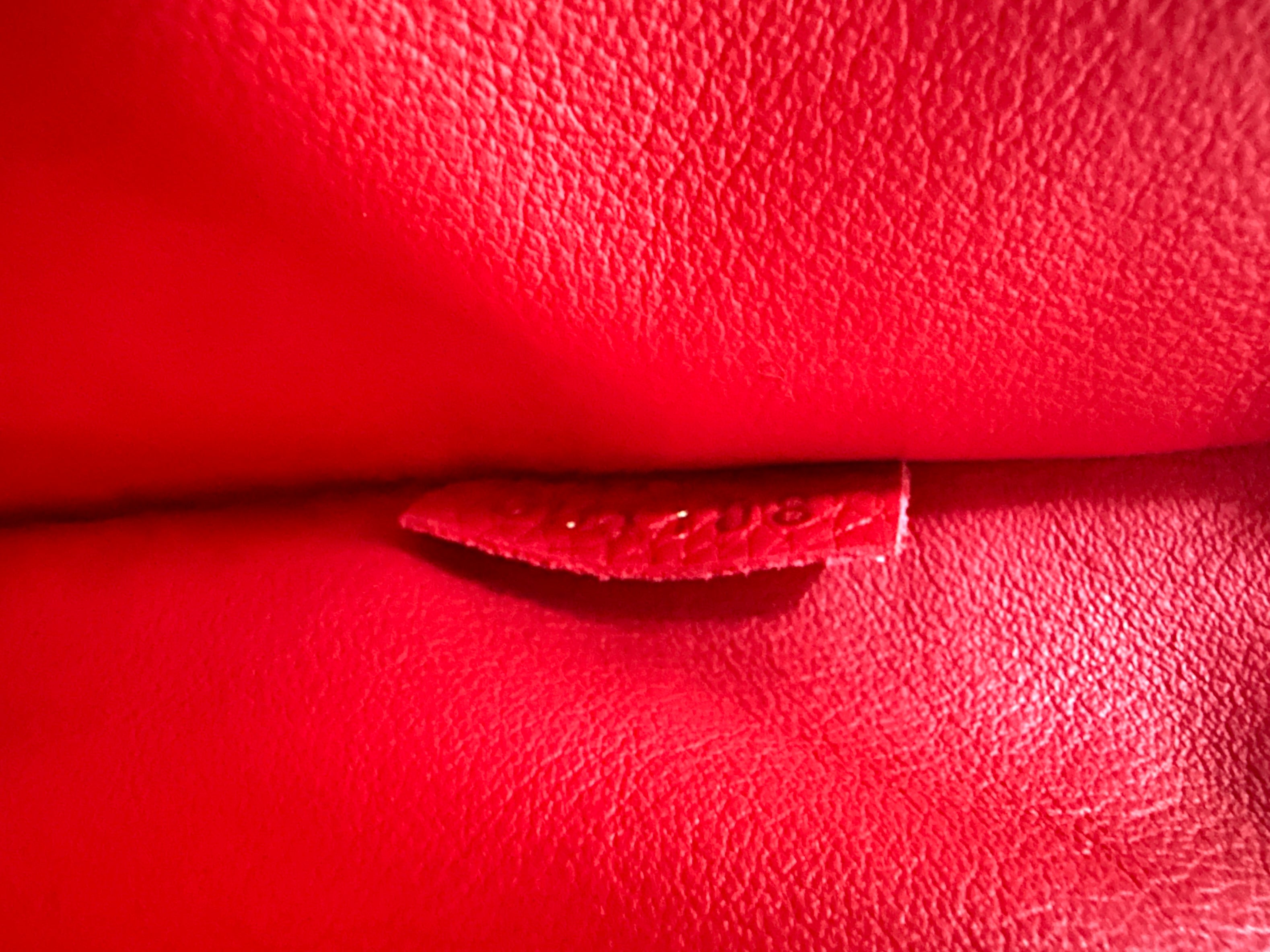 Louis Vuitton City Steamer Black/Red Grained Leather Handle Bag LV2891