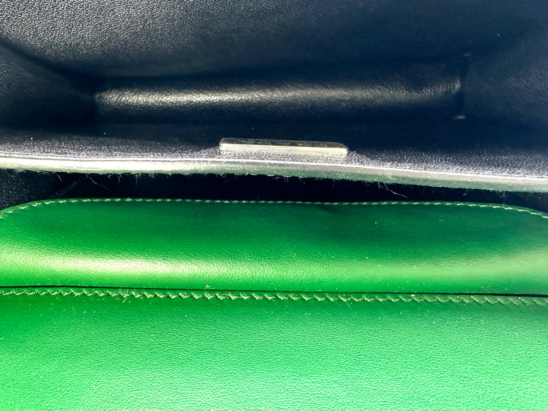 Prada Cahier Black/Green Leather Shoulder Bag PR410