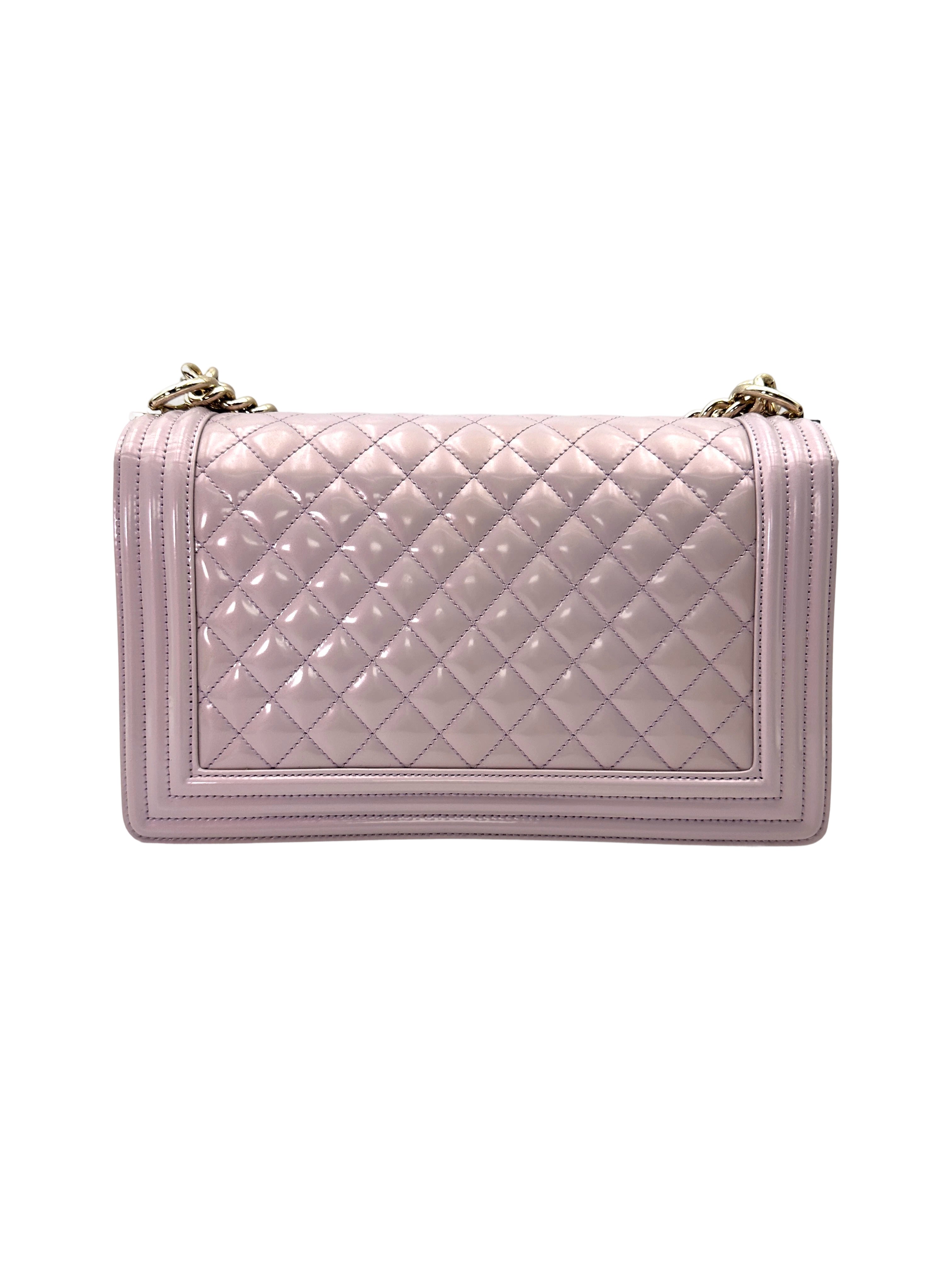 Chanel LeBoy Light Purple Quilted Leather Flap Bag With Gold Buckle(22***16) CC2063