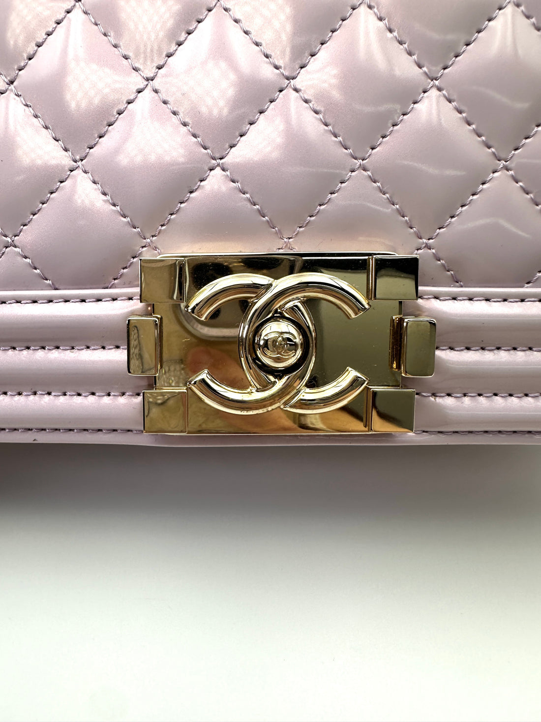 Chanel LeBoy Light Purple Quilted Leather Flap Bag With Gold Buckle(22***16) CC2063
