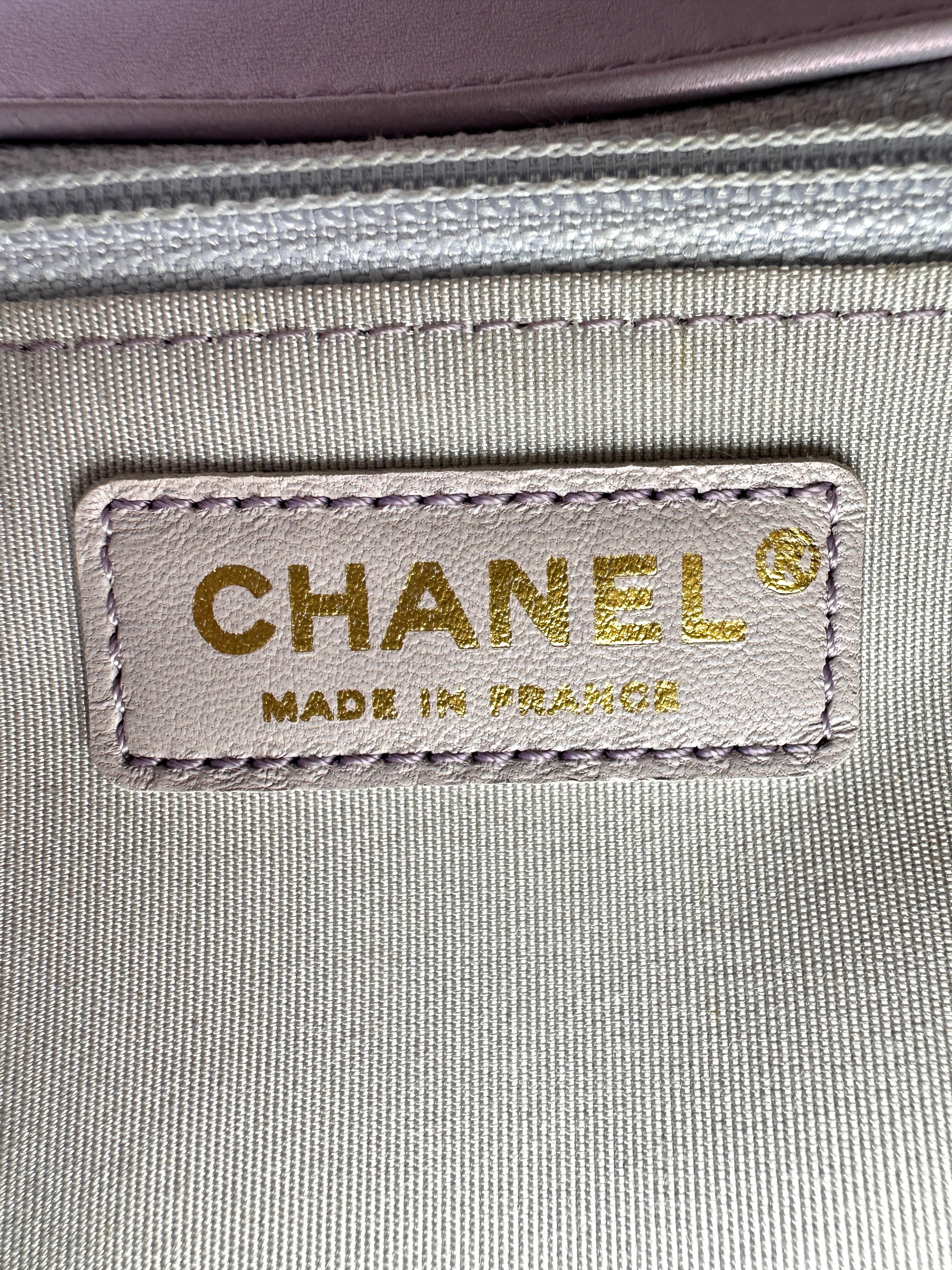Chanel LeBoy Light Purple Quilted Leather Flap Bag With Gold Buckle(22***16) CC2063