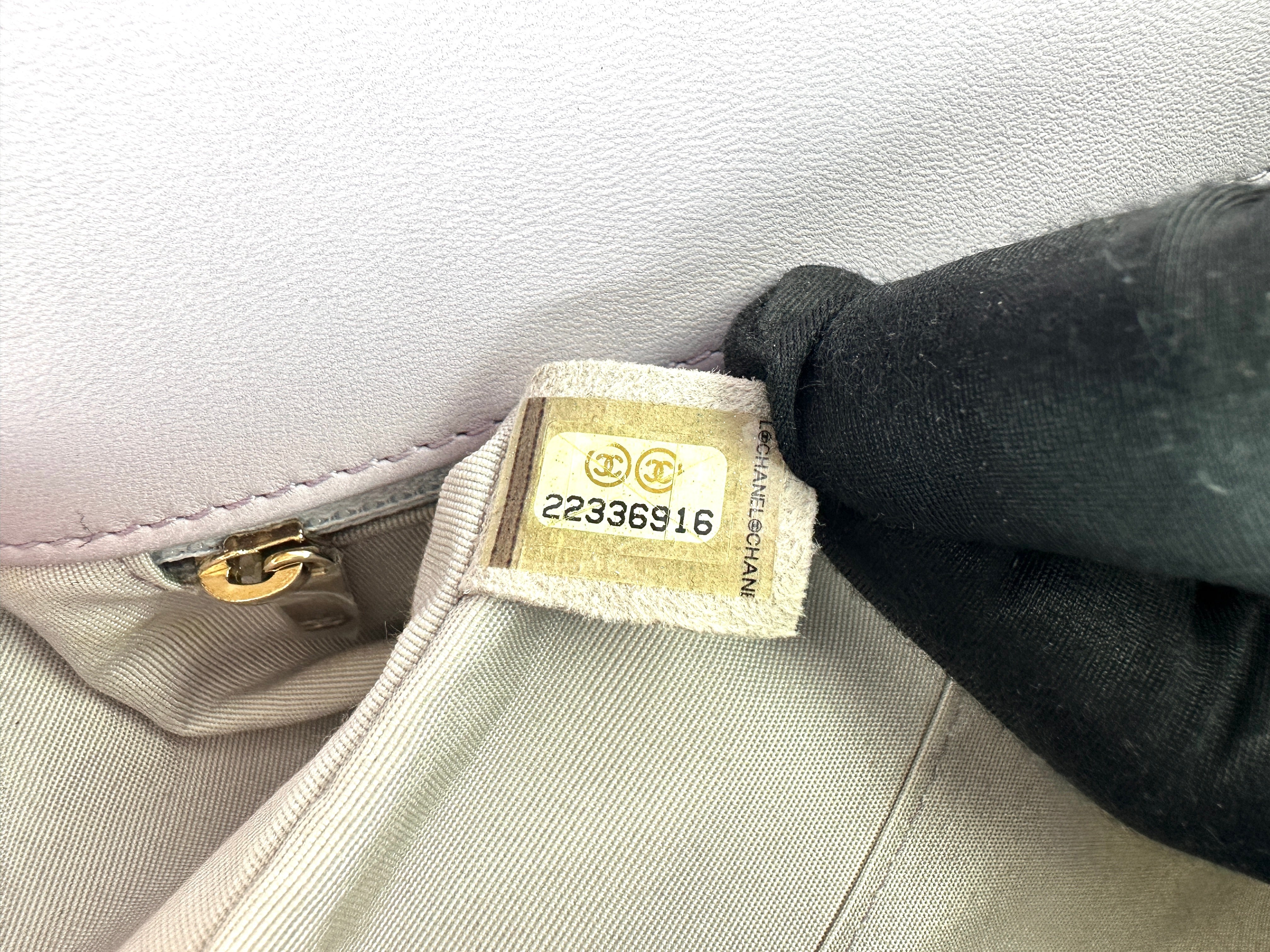 Chanel LeBoy Light Purple Quilted Leather Flap Bag With Gold Buckle(22***16) CC2063