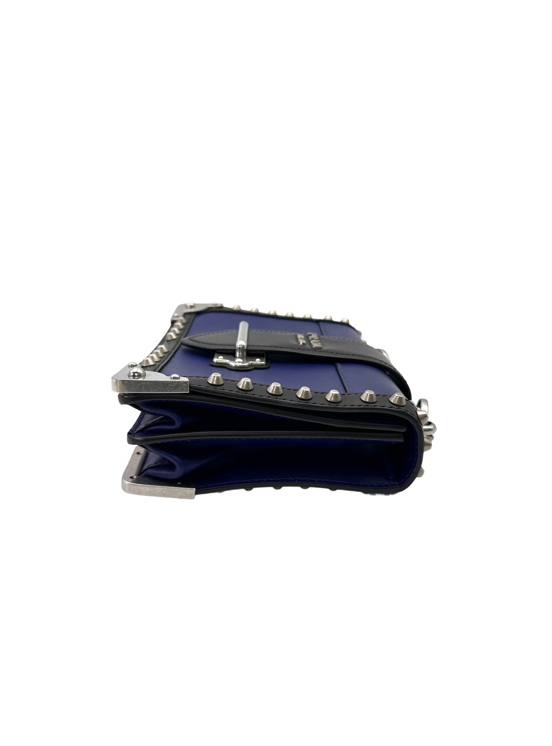 Prada Cahier Black/Blue Leather Shoulder Bag PR409