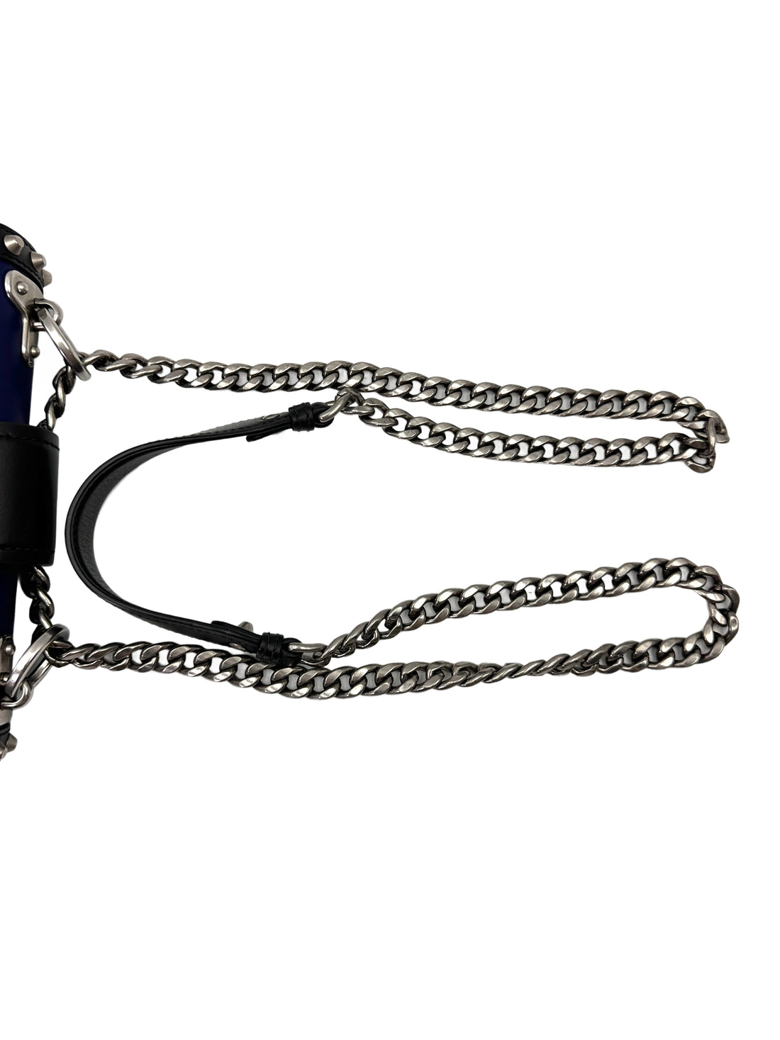Prada Cahier Black/Blue Leather Shoulder Bag PR409