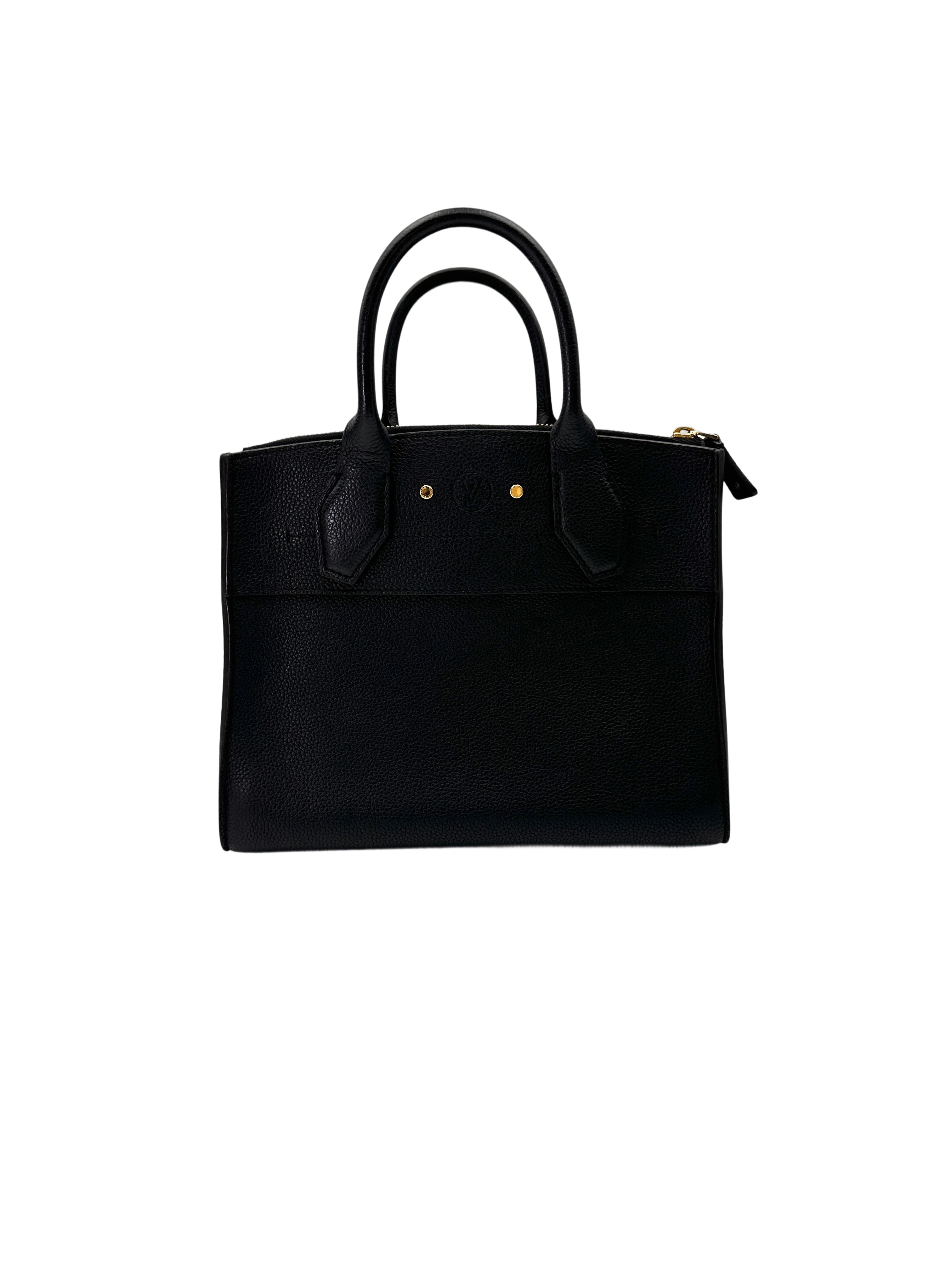 Louis Vuitton City Steamer Black Grained Leather Handle Bag LV2892