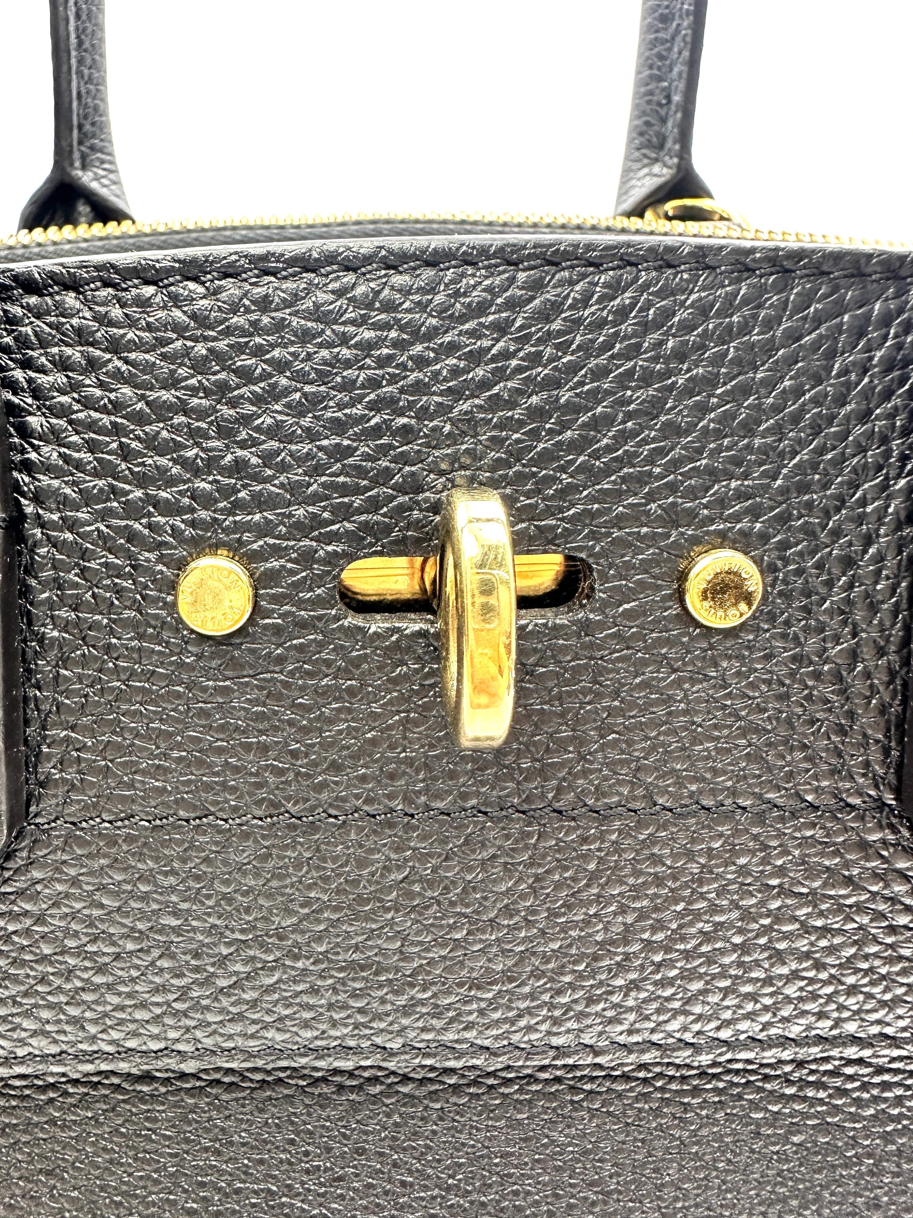 Louis Vuitton City Steamer Black Grained Leather Handle Bag LV2892