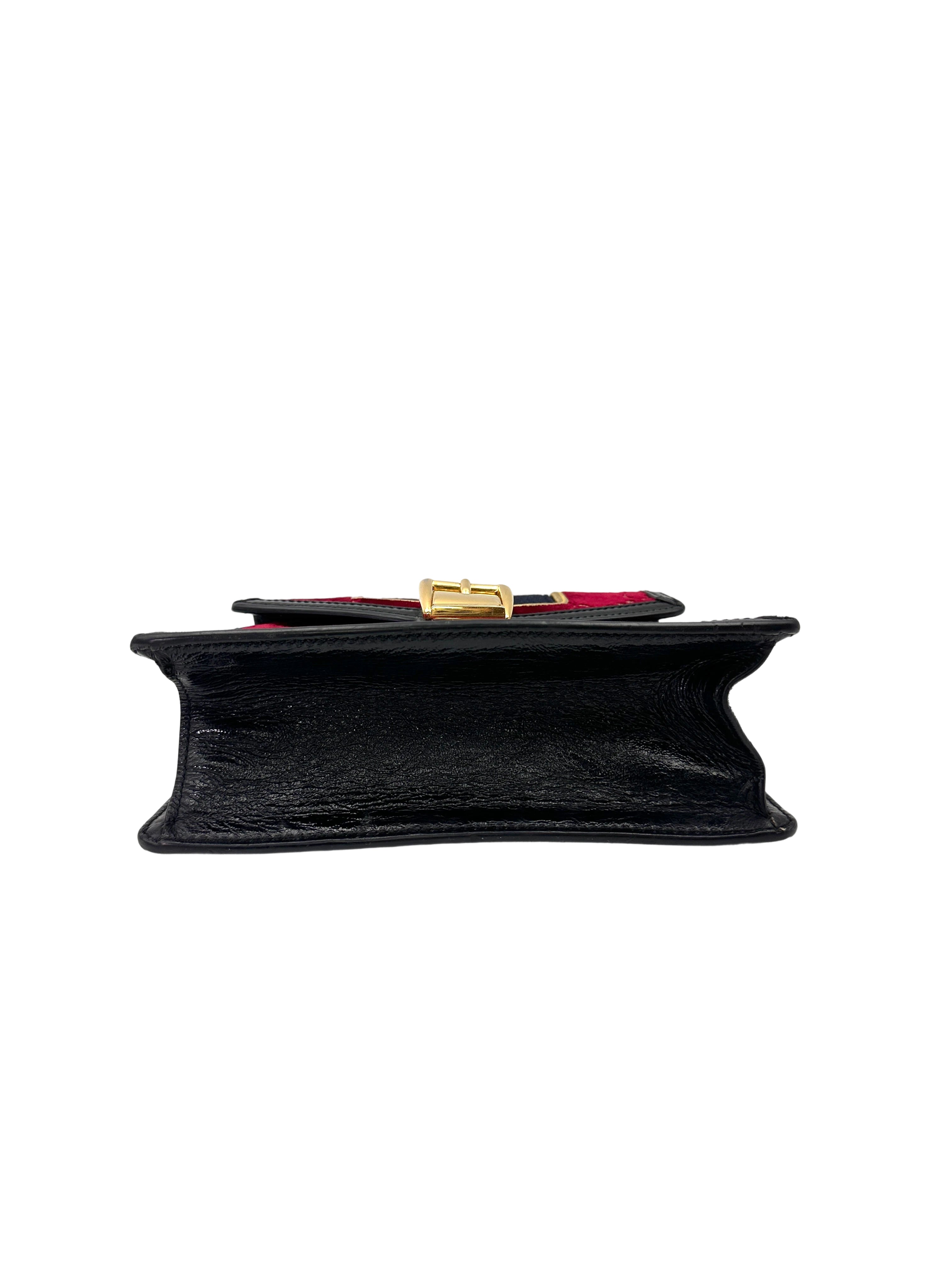 Gucci Sylvie Red Velvet Small Size Top Handle Bag GG1152