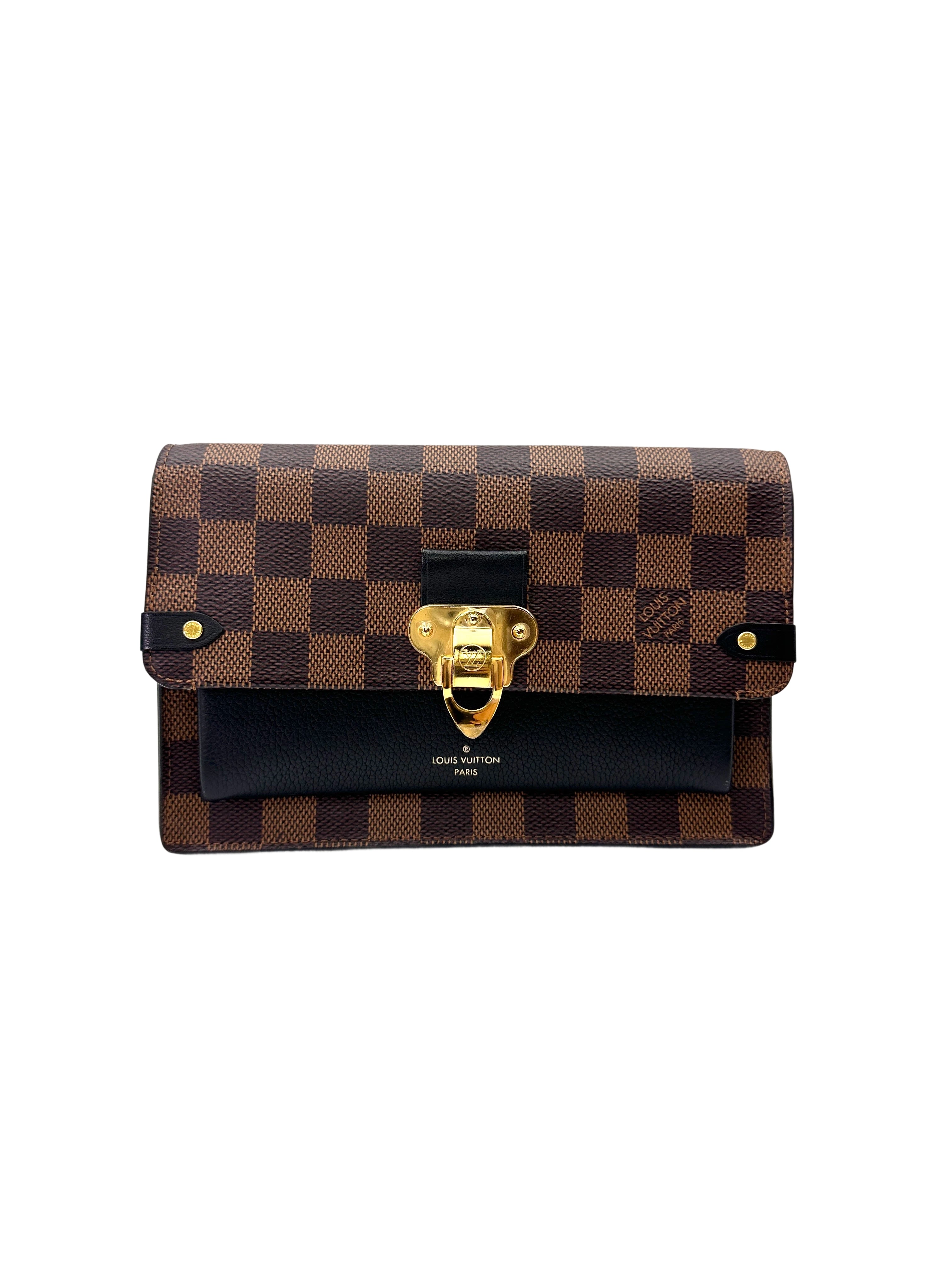 Louis Vuitton Vavin Damier Ebene Canvas & Black Leather Wallet On Chain LV2894