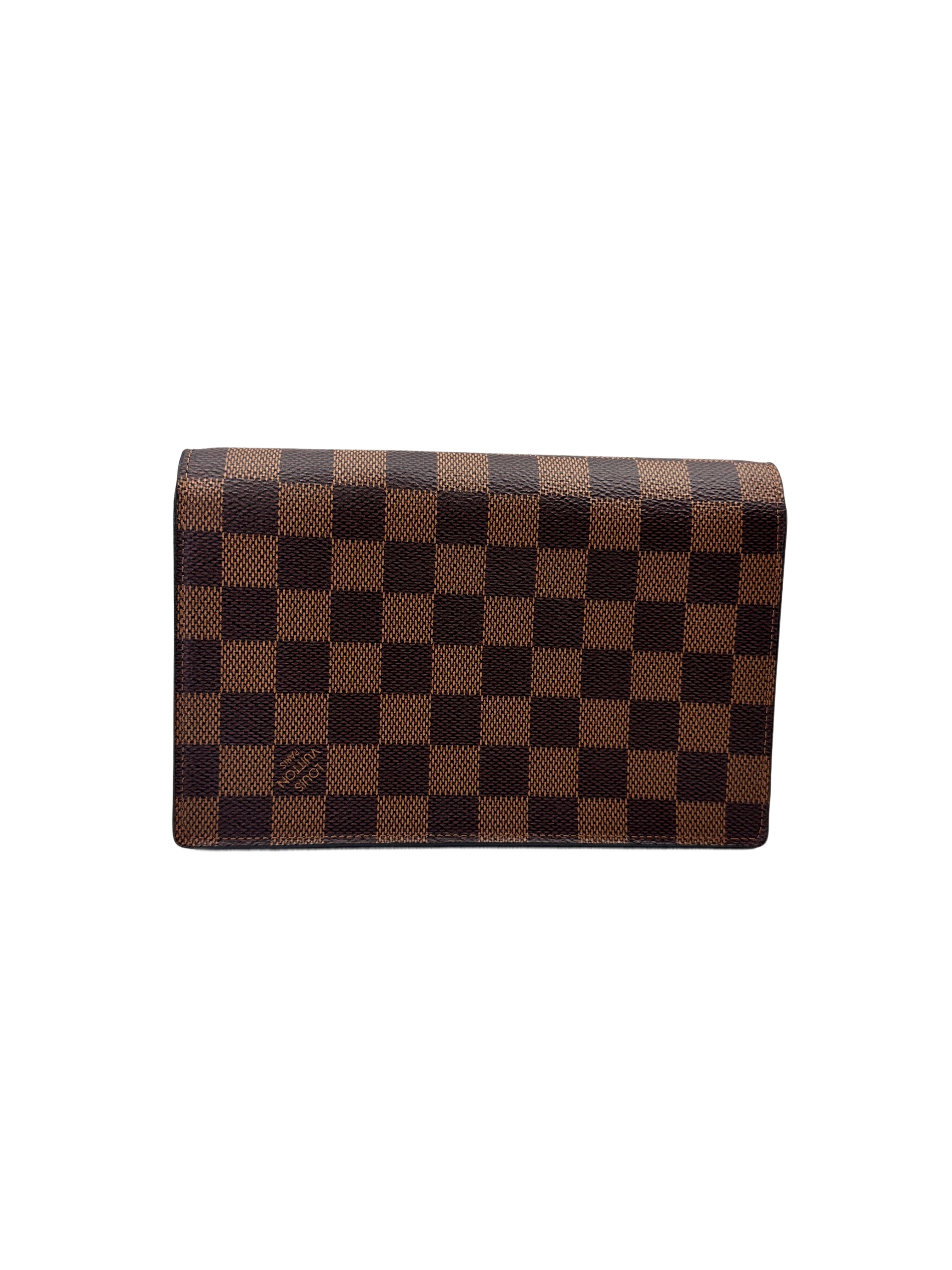 Louis Vuitton Vavin Damier Ebene Canvas & Black Leather Wallet On Chain LV2894
