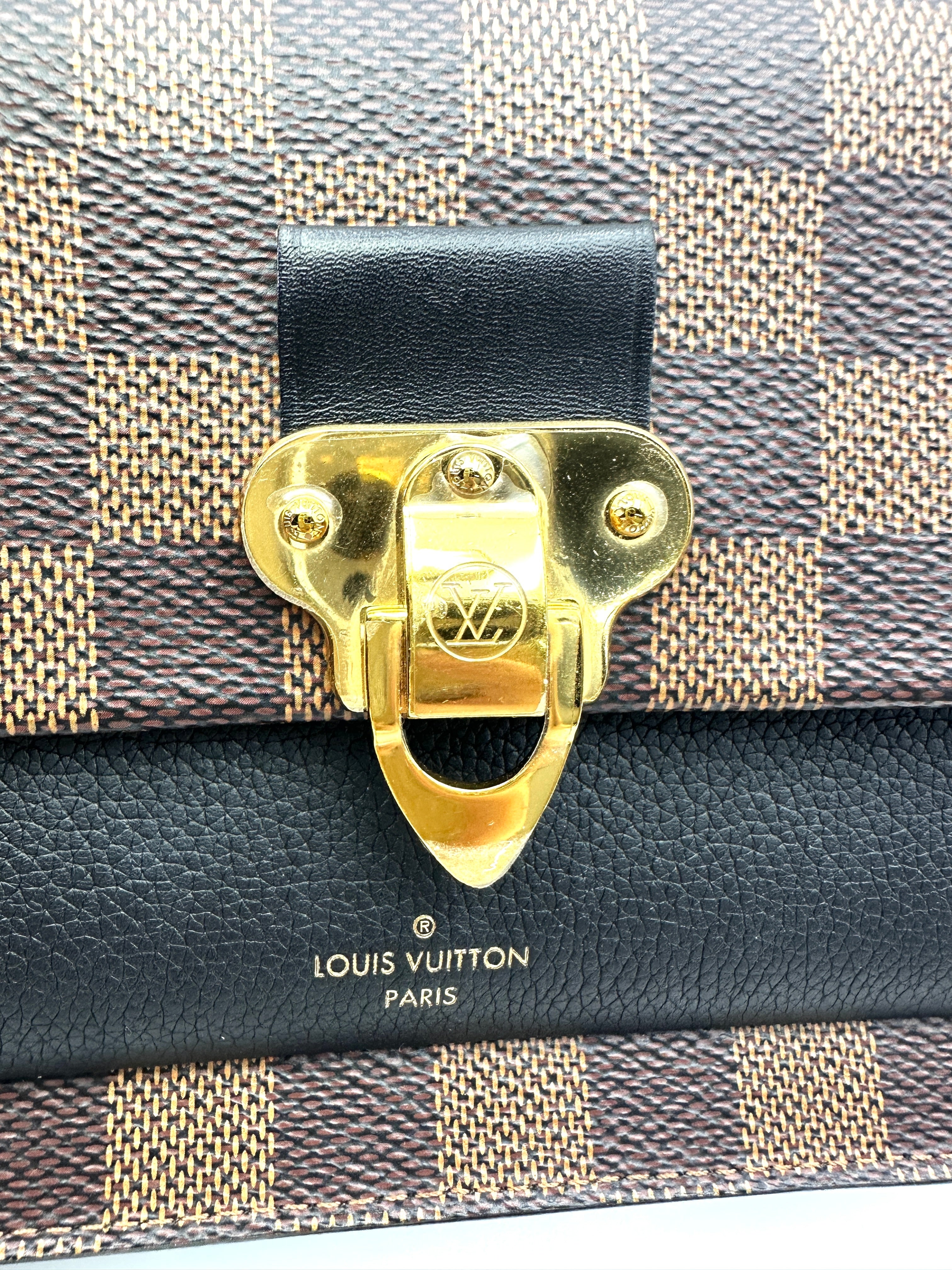 Louis Vuitton Vavin Damier Ebene Canvas & Black Leather Wallet On Chain LV2894