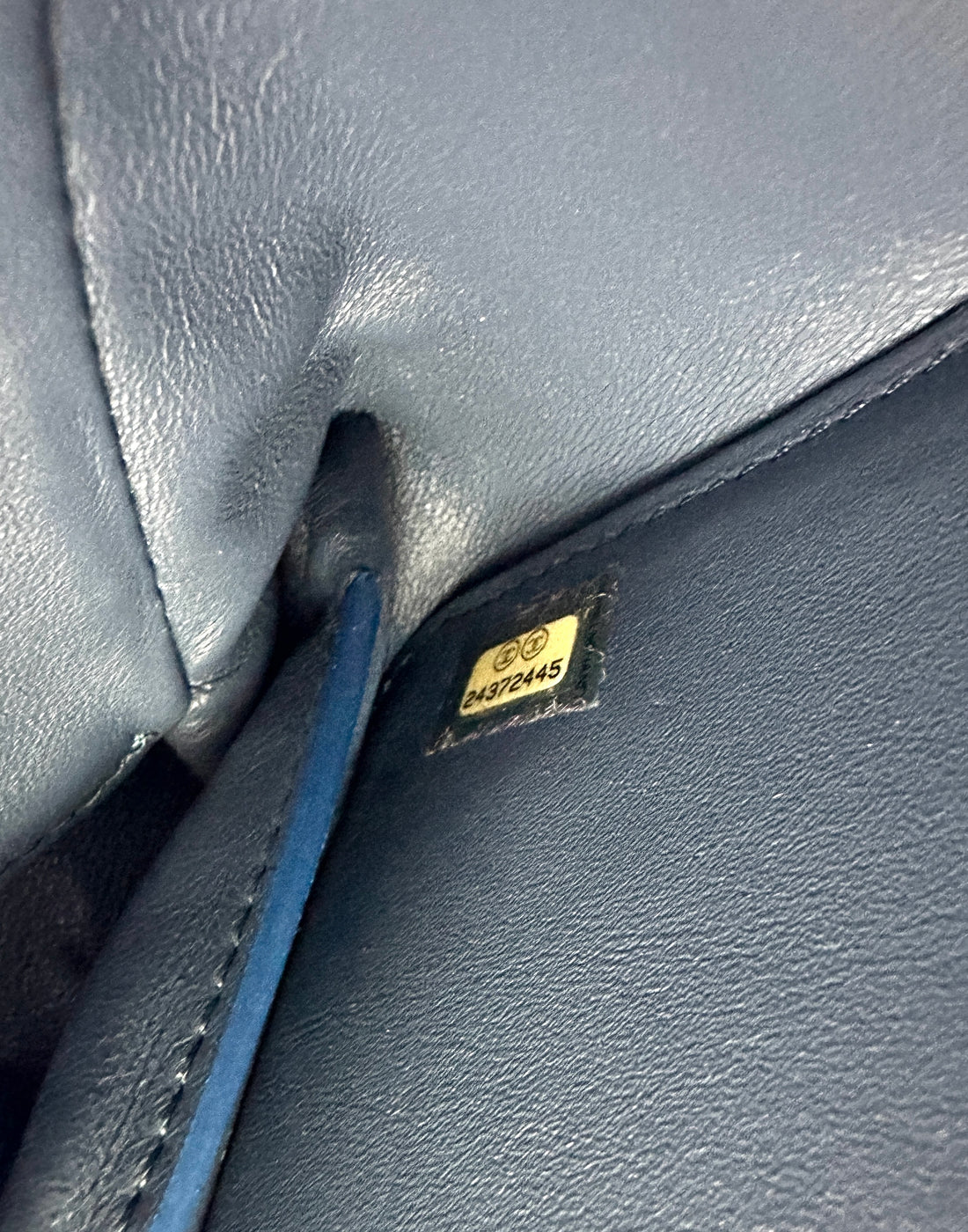 Chanel Classic Flap Metallic Navy Python Leather Shoulder Bag With Gold Hardware(24***45) CC2066