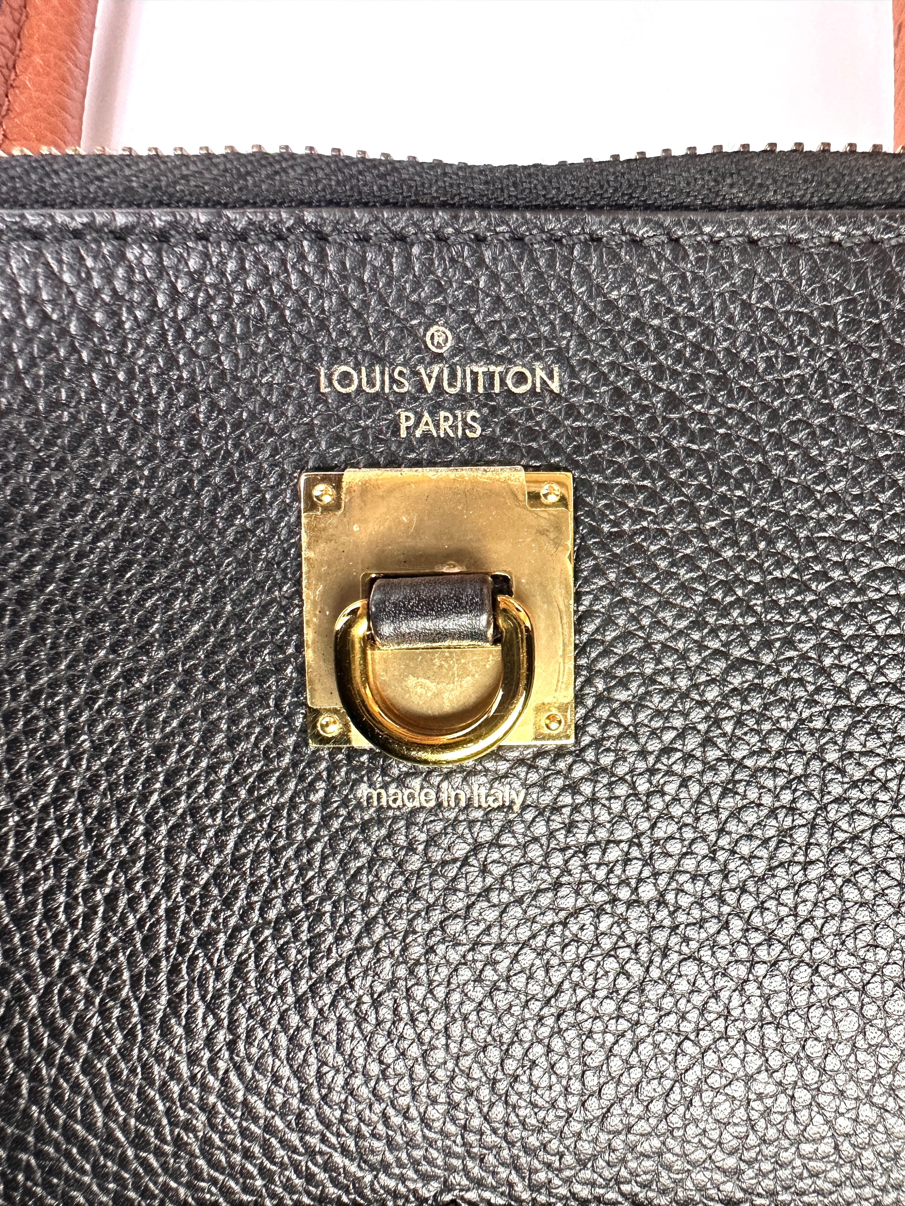 Louis Vuitton City Steamer Black/Beige Grained Leather Handle Bag LV2893