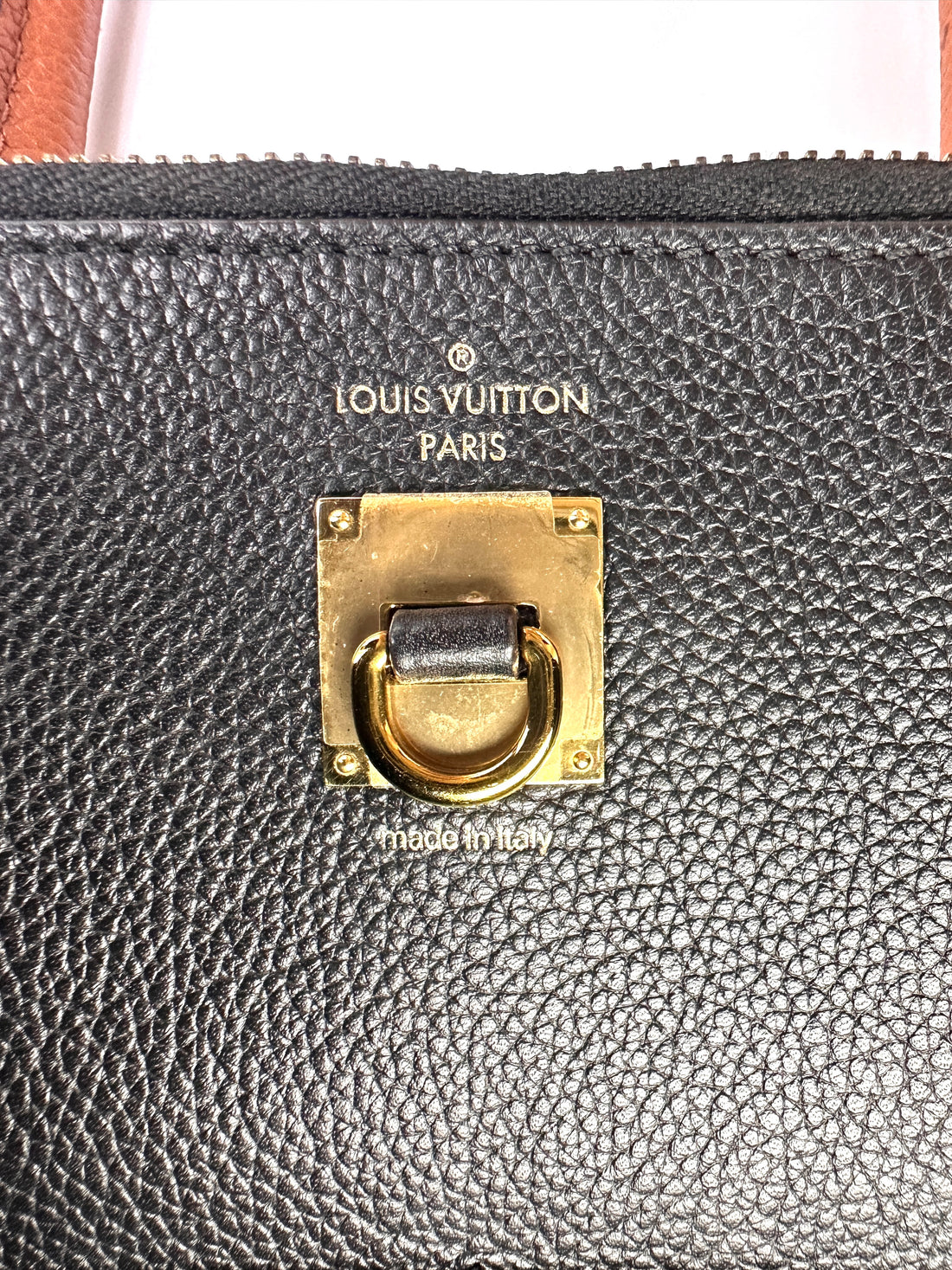 Louis Vuitton City Steamer Black/Beige Grained Leather Handle Bag LV2893