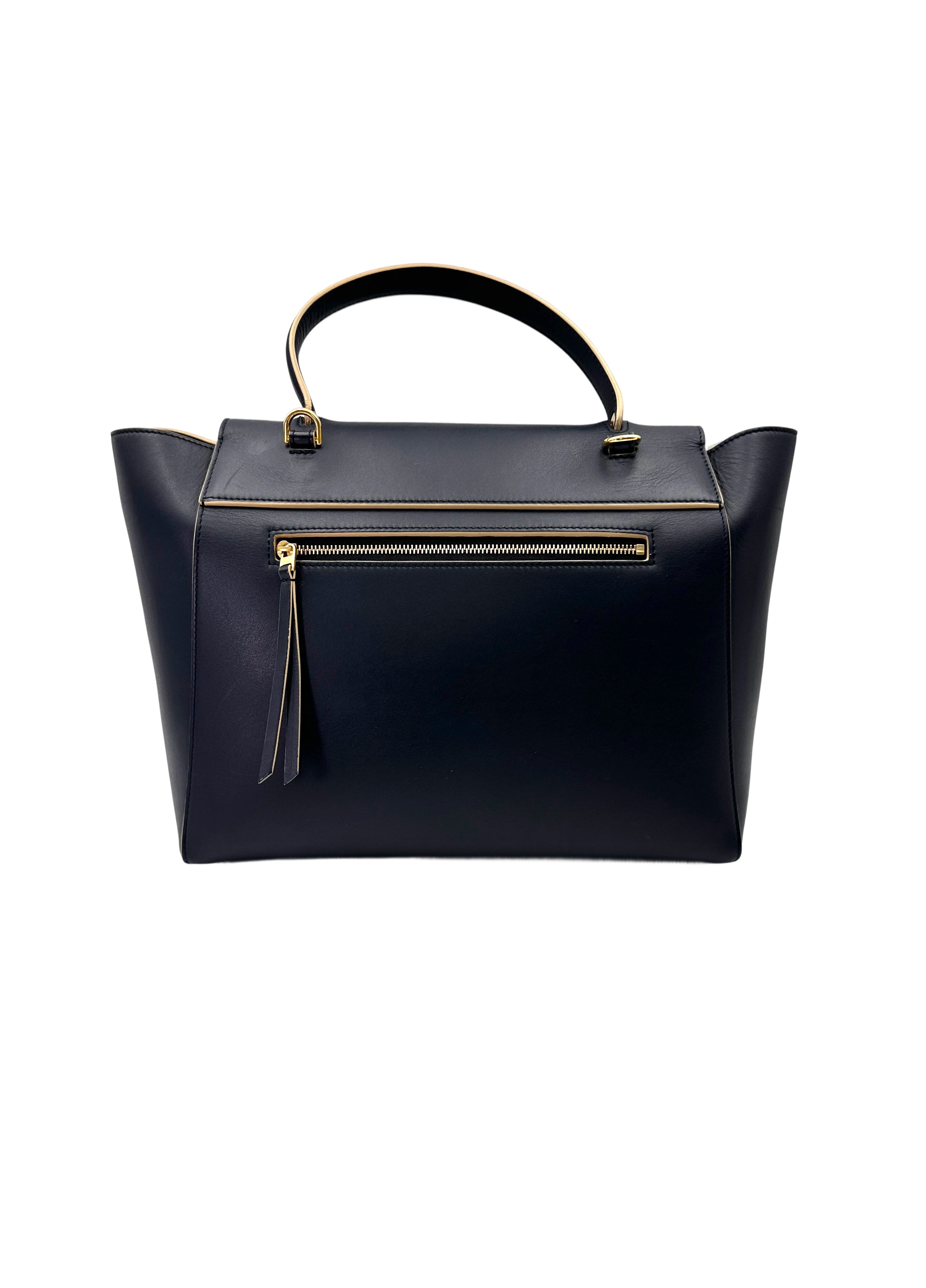 Celine Black Leather Belt Handle Bag CE167