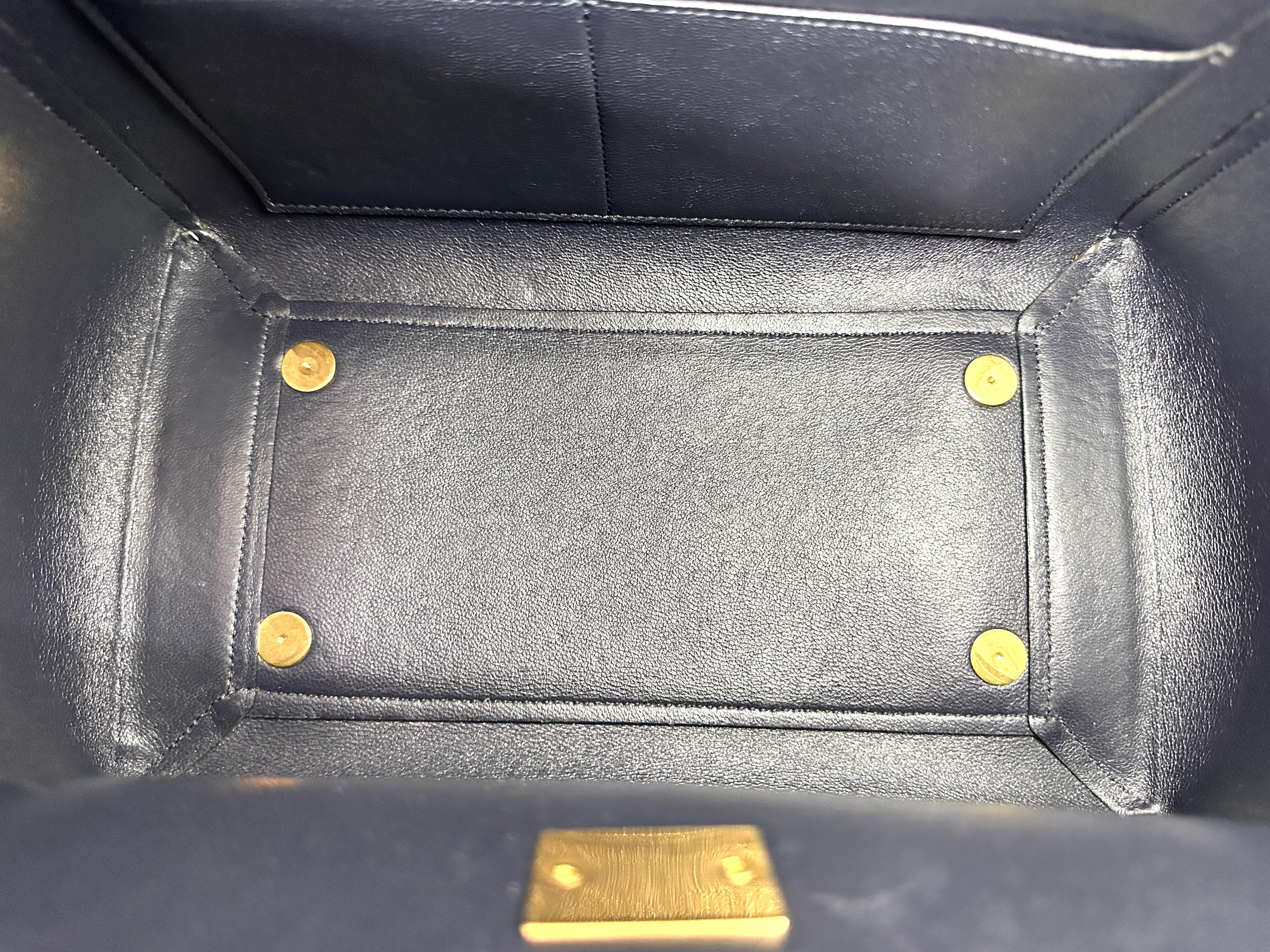 Celine Black Leather Belt Handle Bag CE167