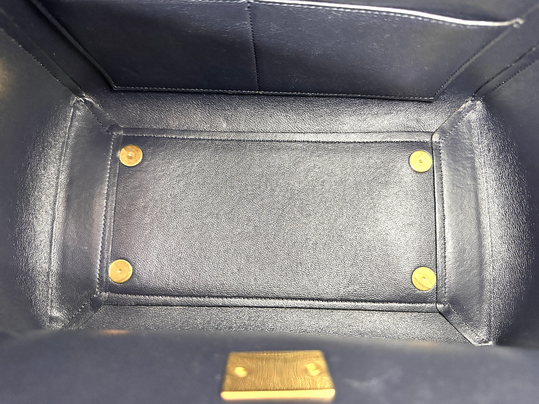 Celine Black Leather Belt Handle Bag CE167