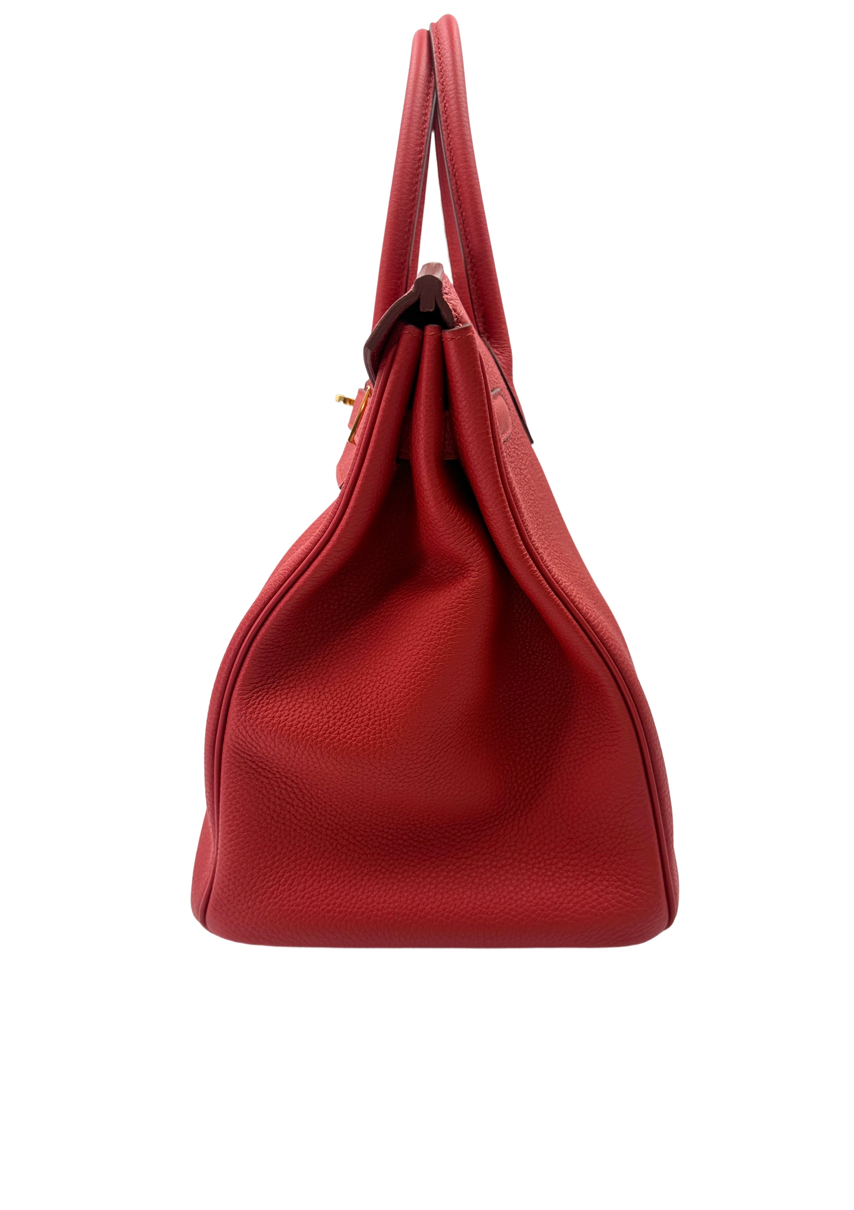Hermes Birkin35 Red Leather Top Handle Bag HR116