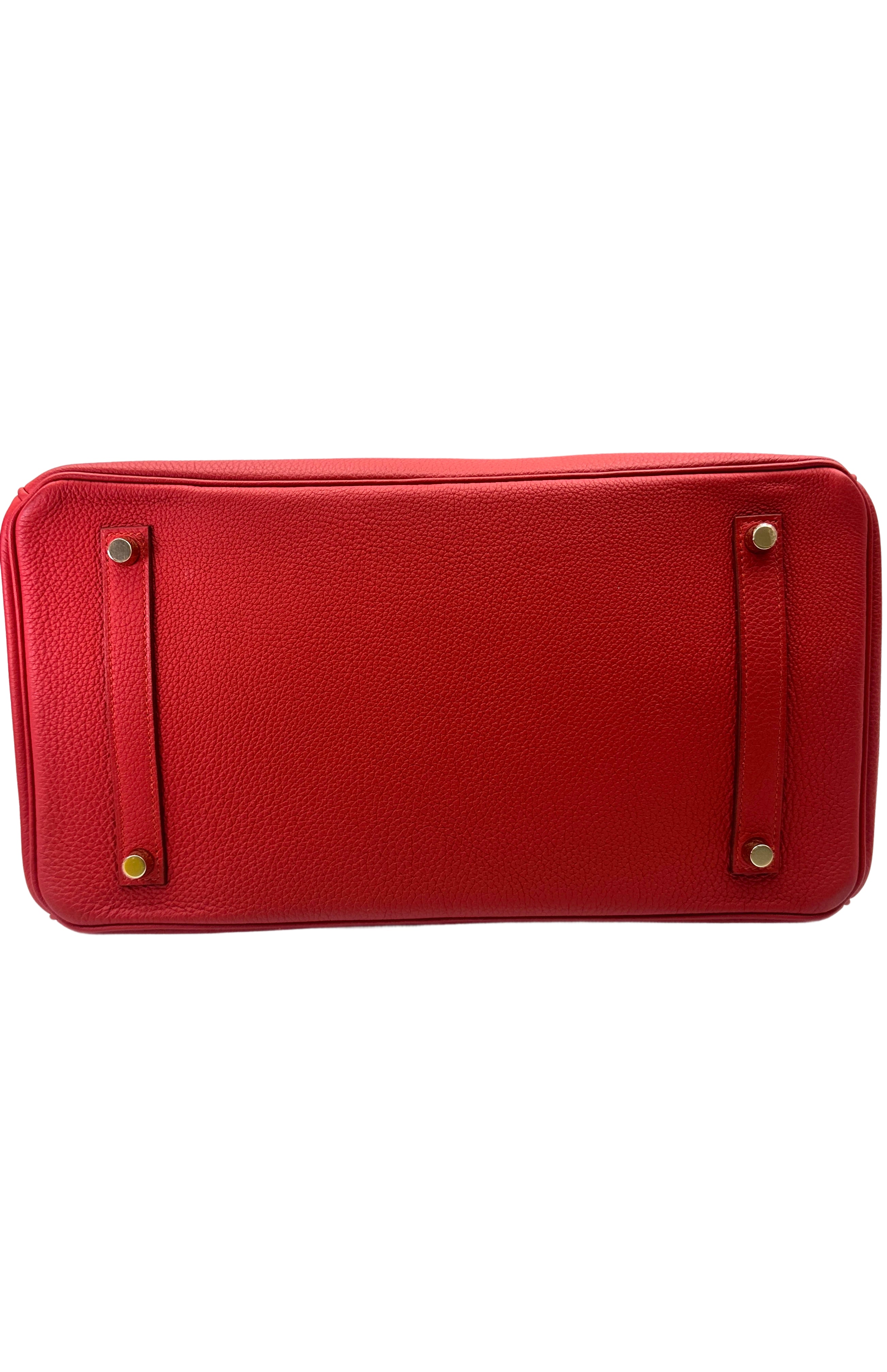 Hermes Birkin35 Red Leather Top Handle Bag HR116