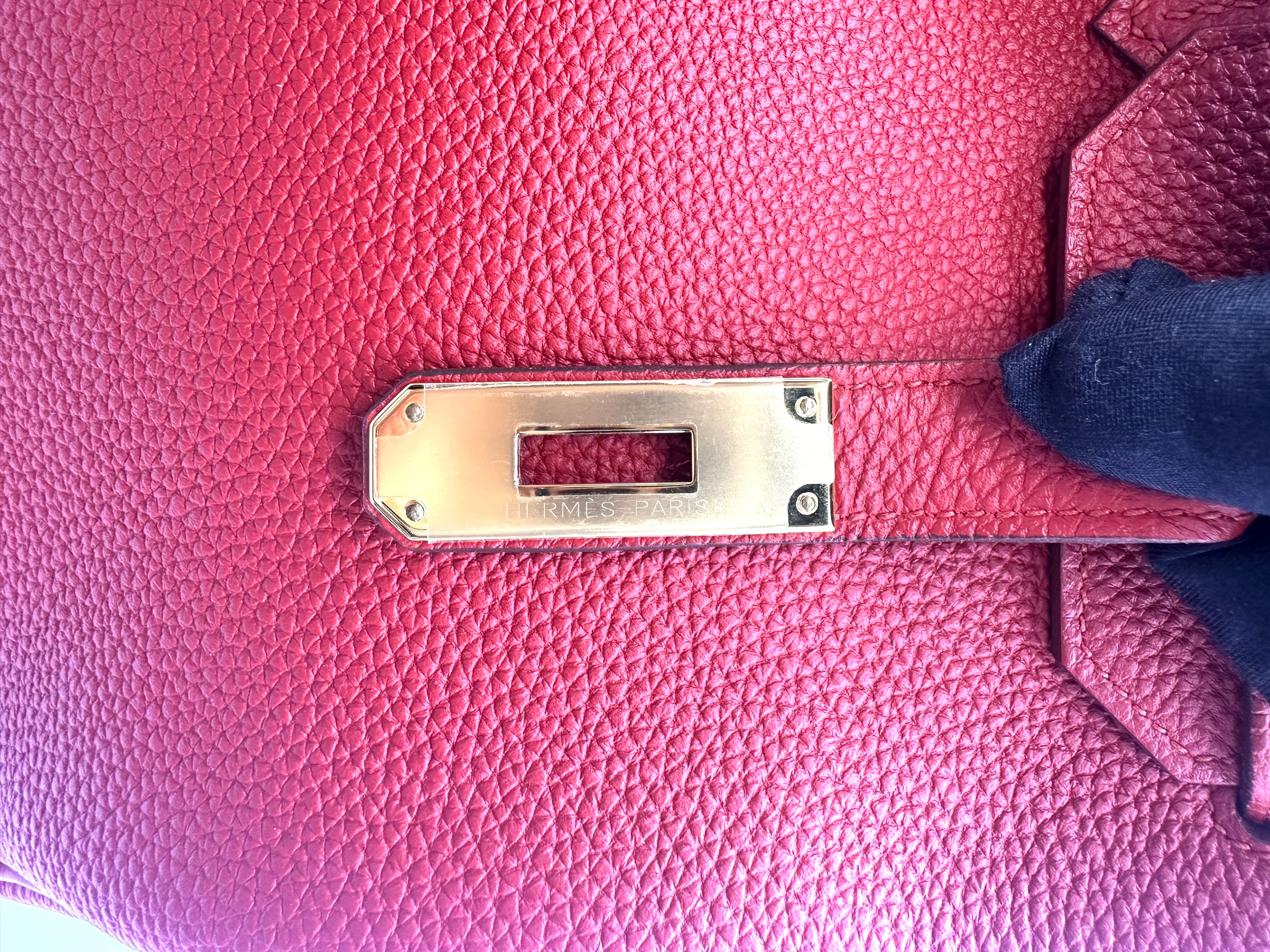 Hermes Birkin35 Red Leather Top Handle Bag HR116