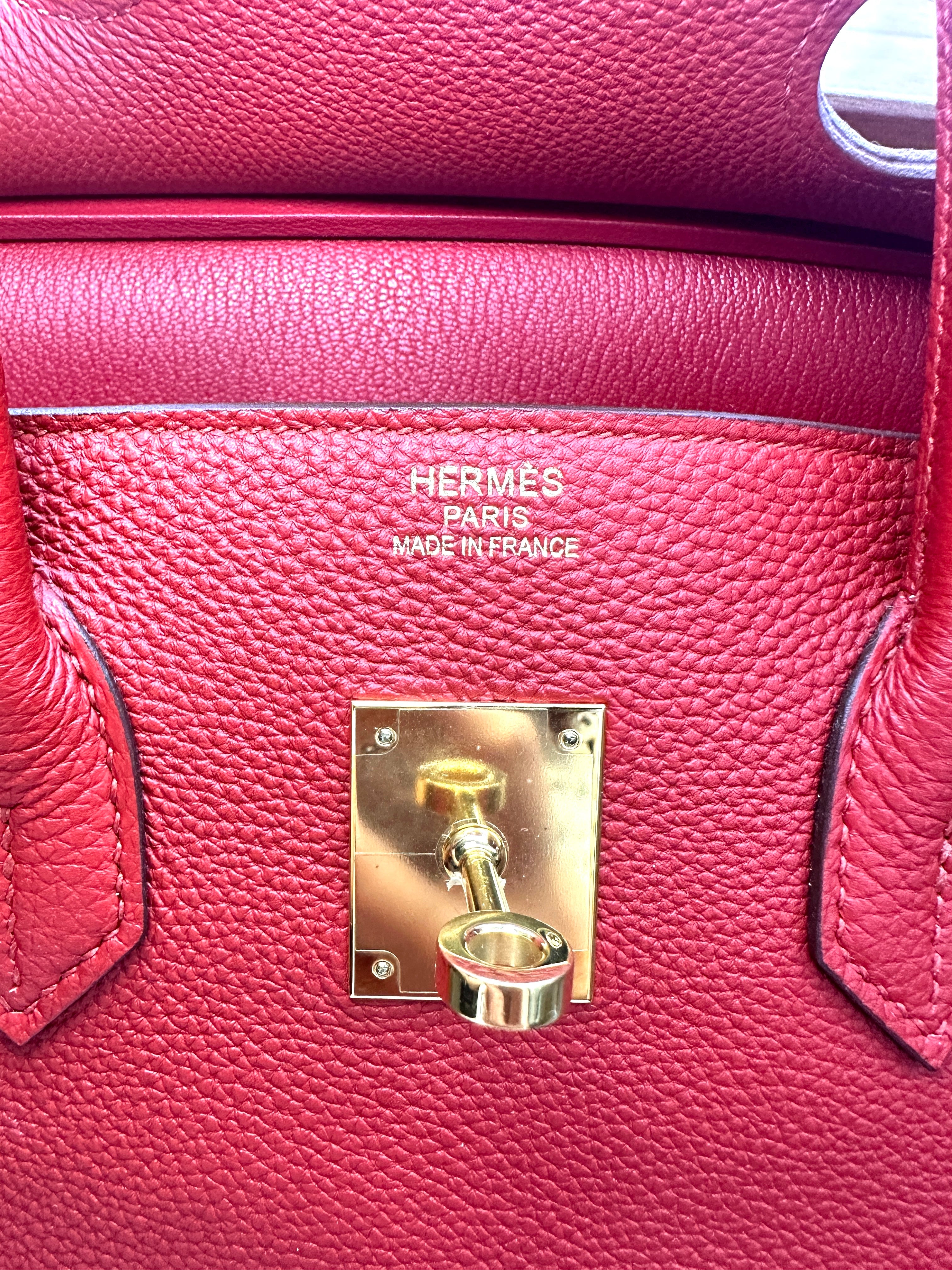 Hermes Birkin35 Red Leather Top Handle Bag HR116