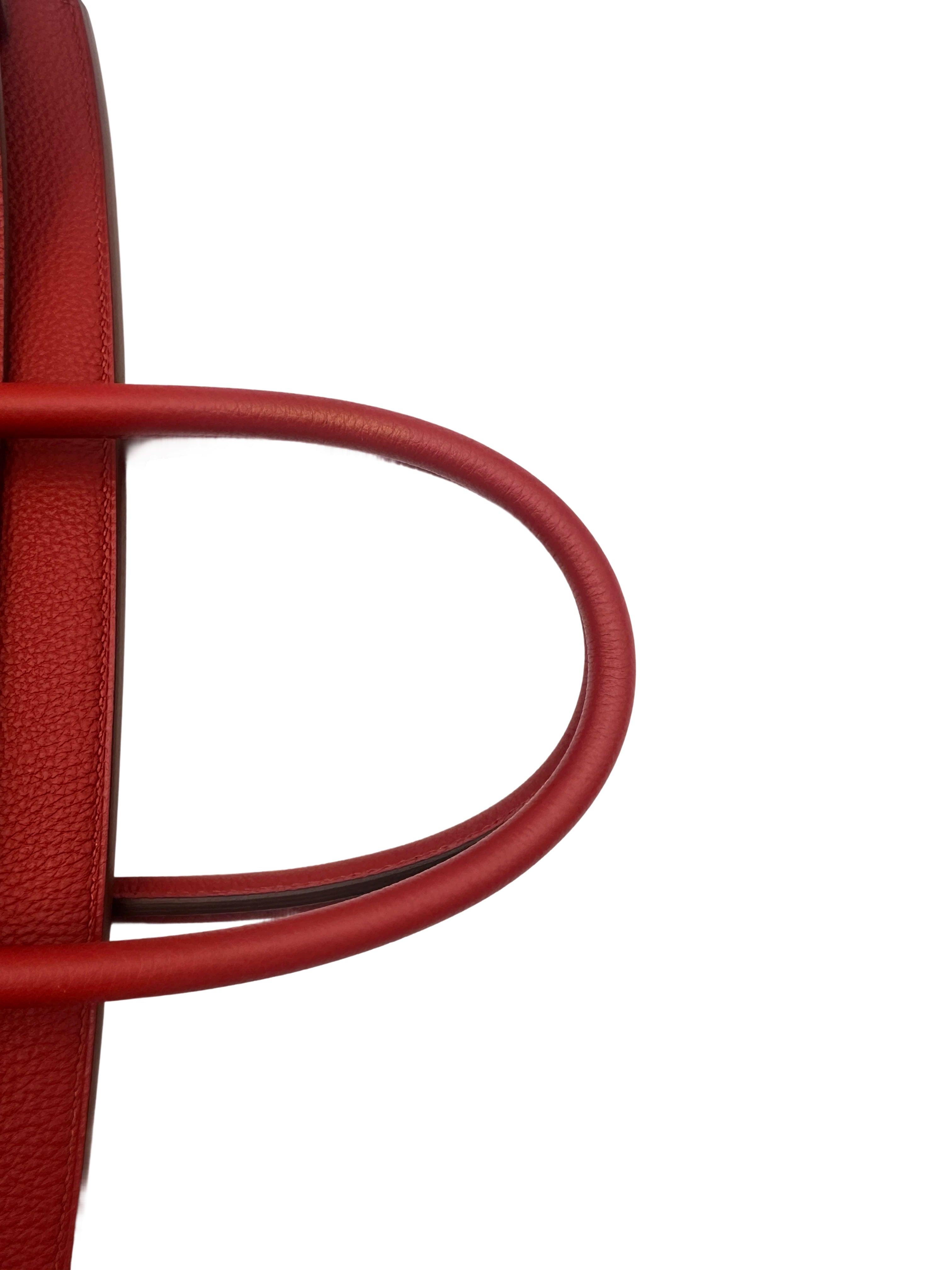 Hermes Birkin35 Red Leather Top Handle Bag HR116