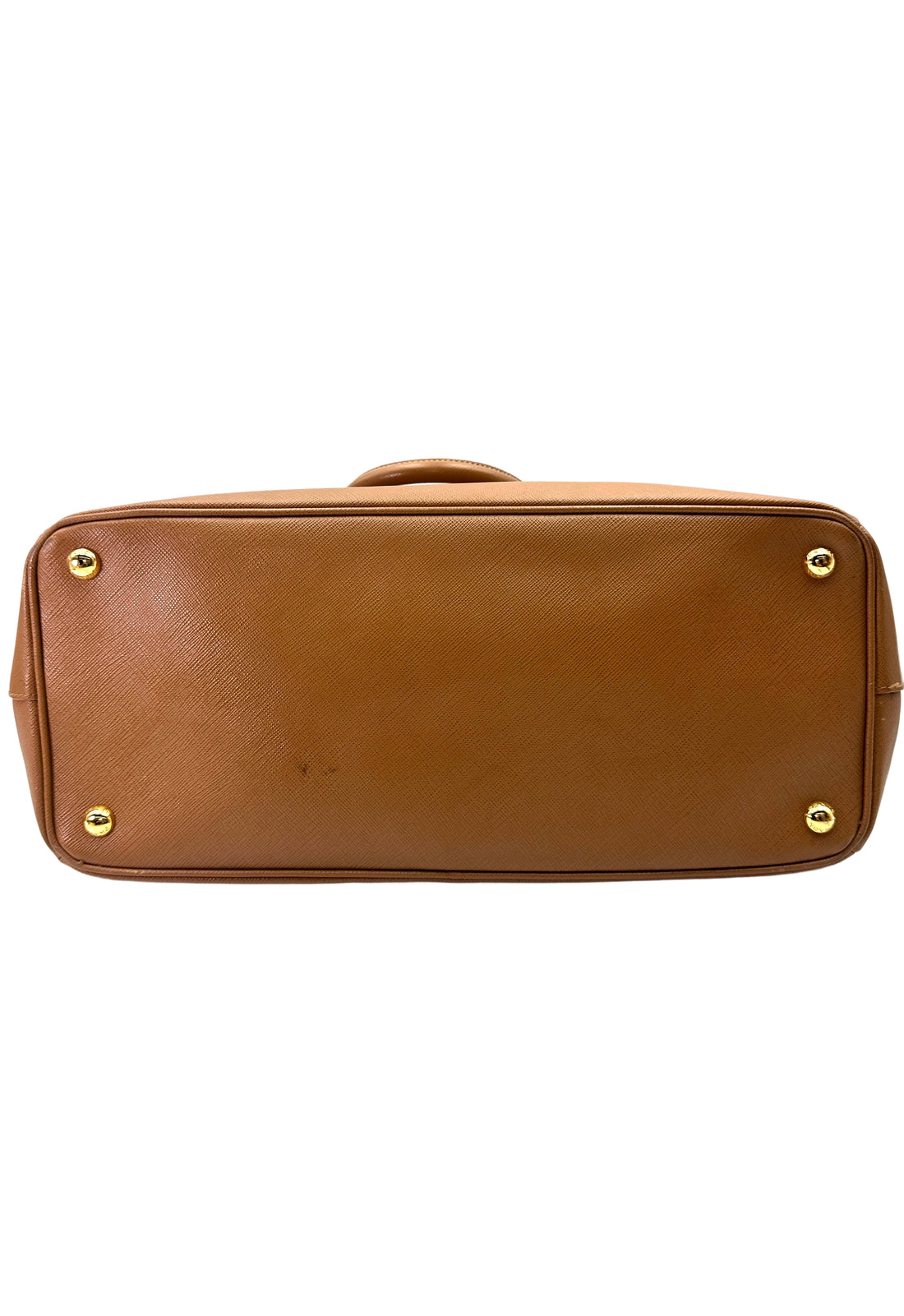 Prada Galleria Brown Saffiano Leather Handle Bag PR411