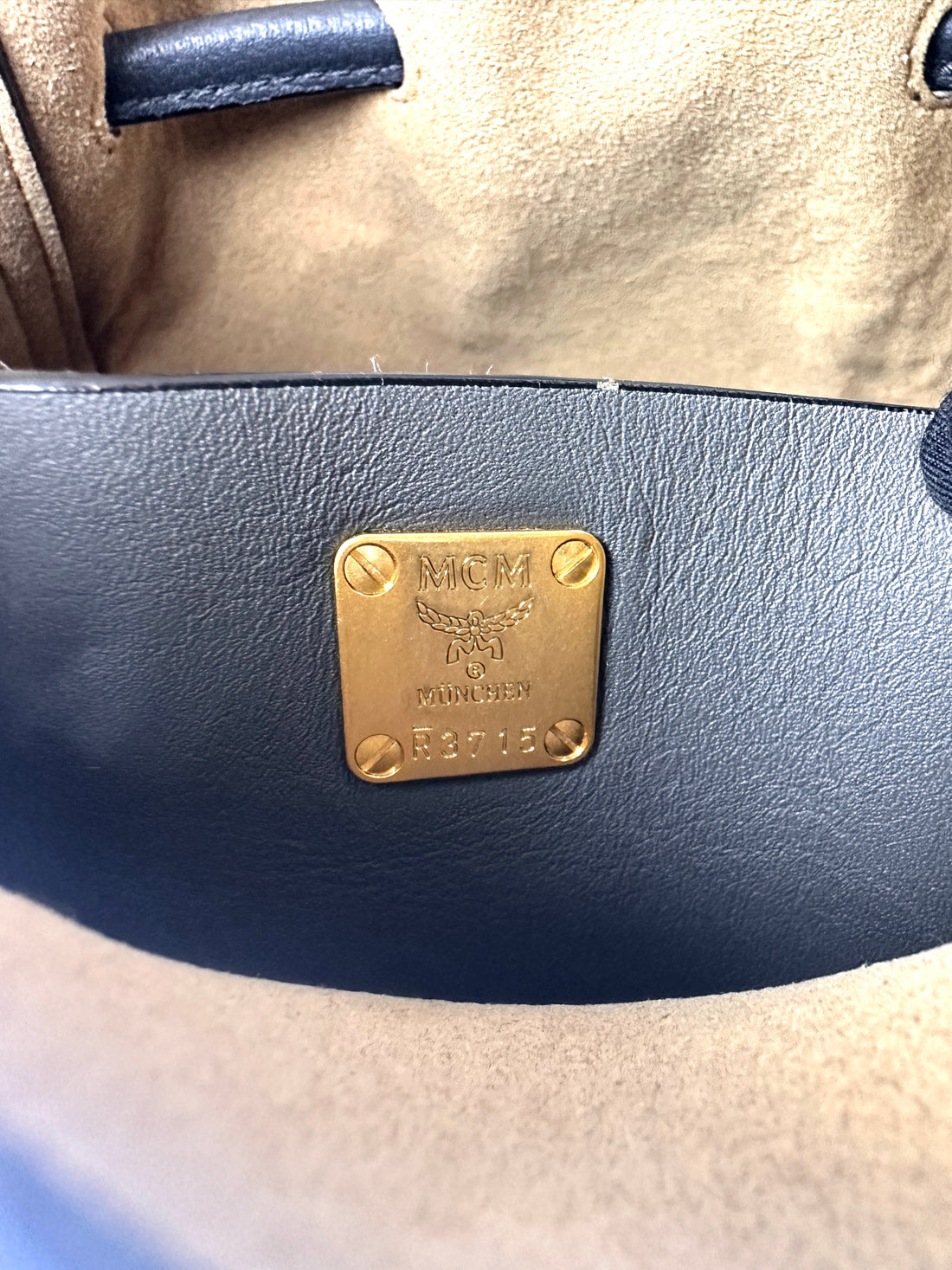 MCM Black Pebbled Leather Drawstring Bucket MCM41