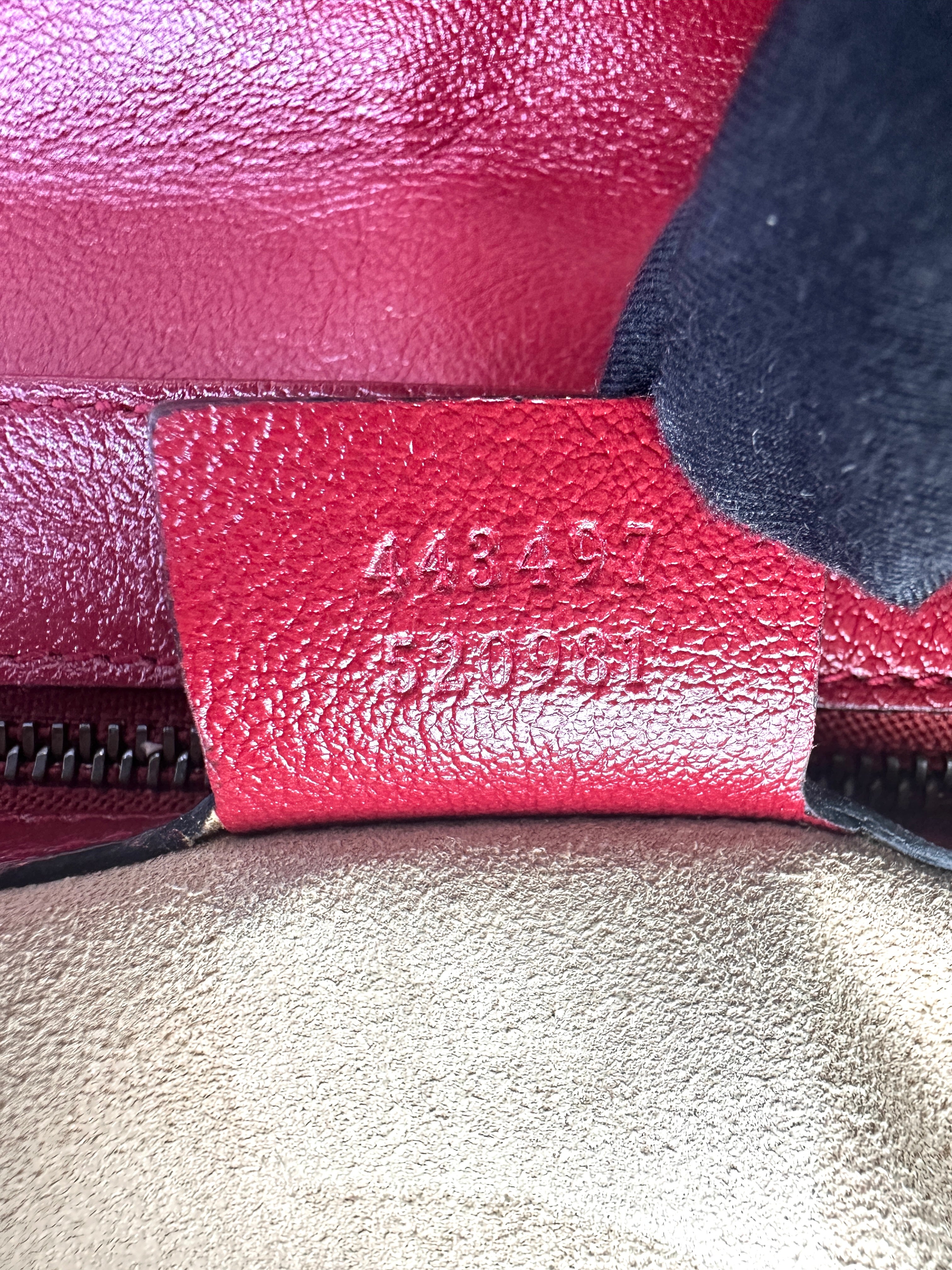 Gucci GG Marmont Black Leather Flap Bag With Red Trim GG1161