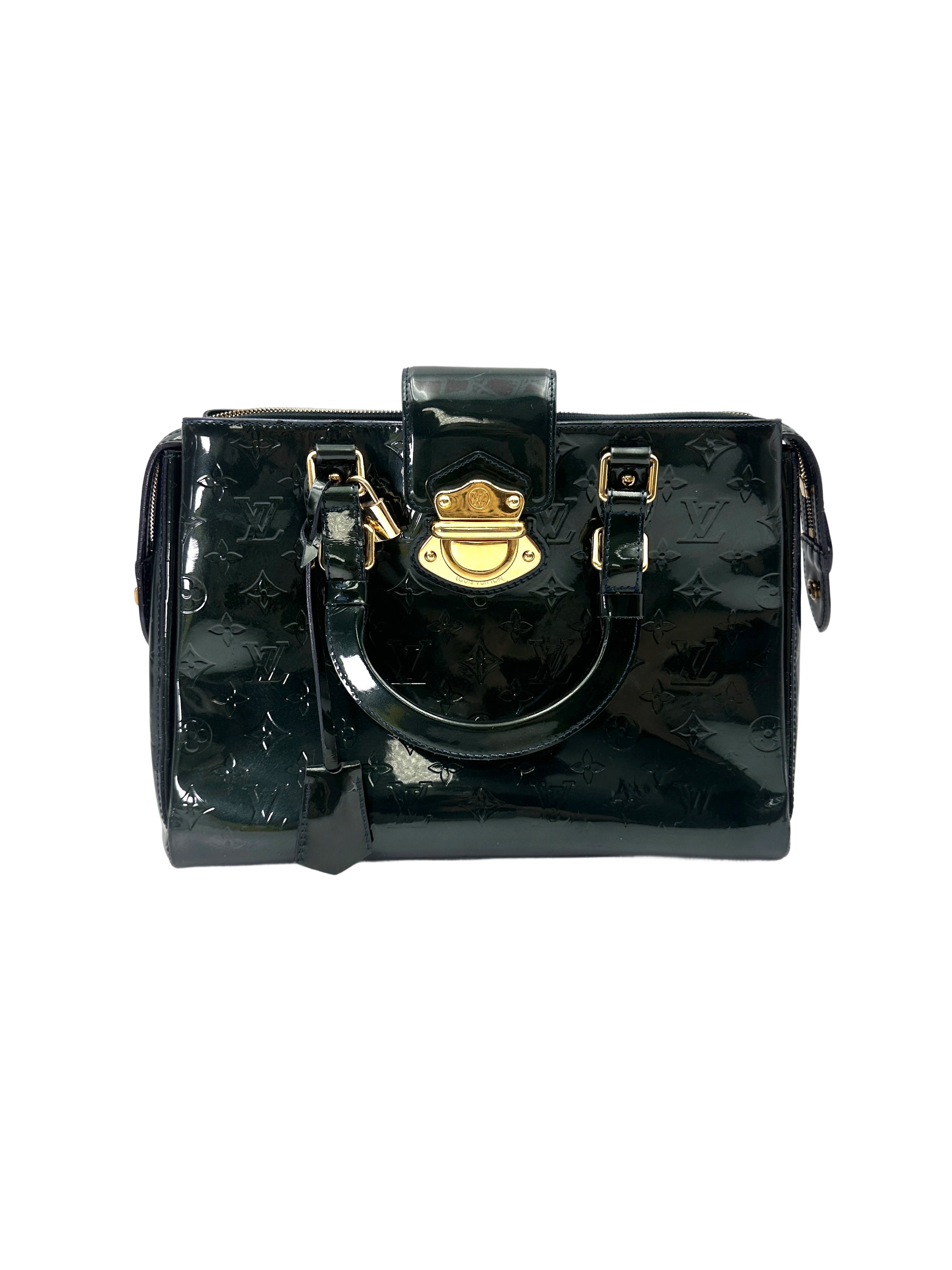 Louis Vuitton Melrose Avenue Dark Green Monogram Vernis Handle Bag LV2896