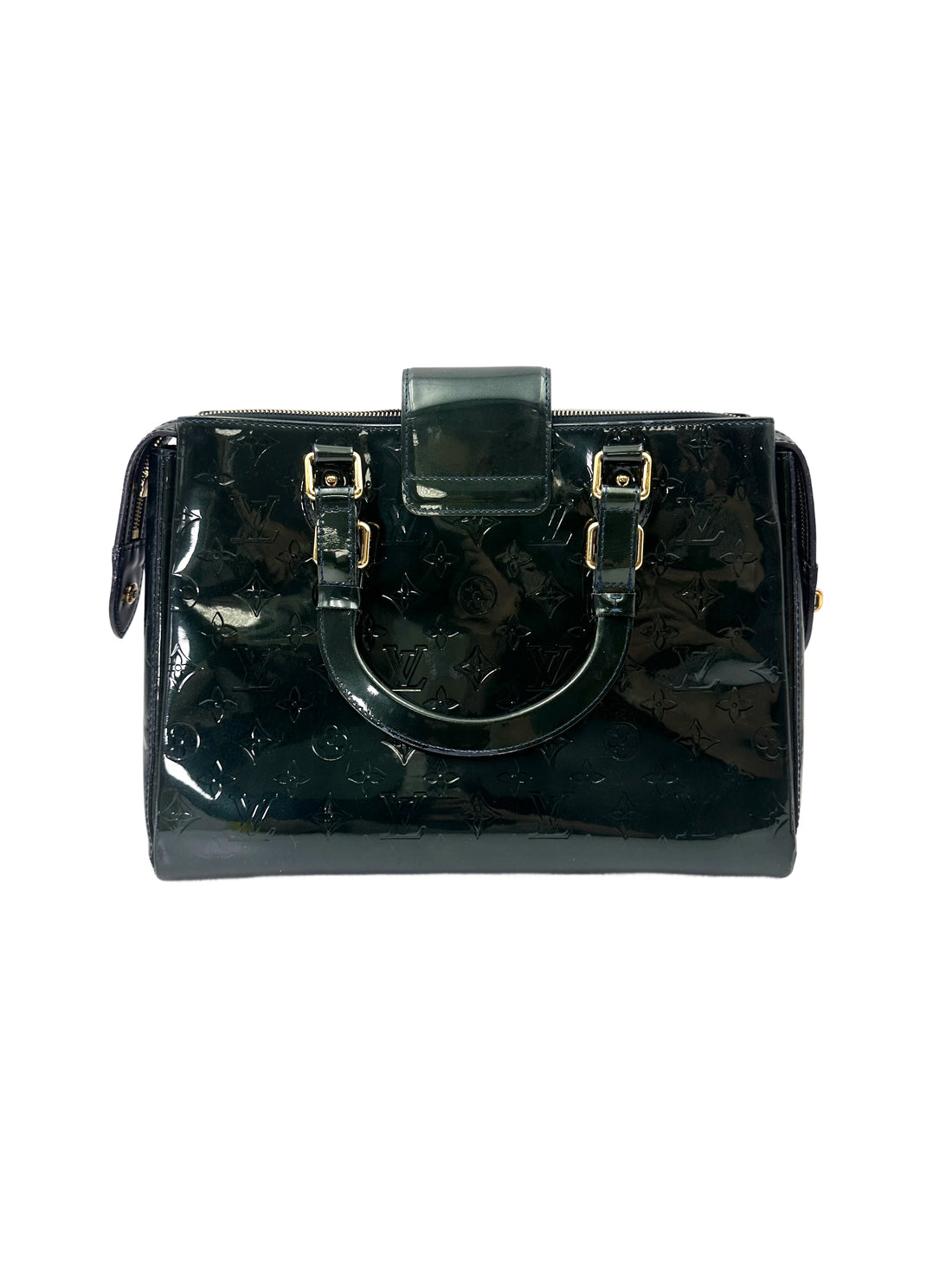 Louis Vuitton Melrose Avenue Dark Green Monogram Vernis Handle Bag LV2896