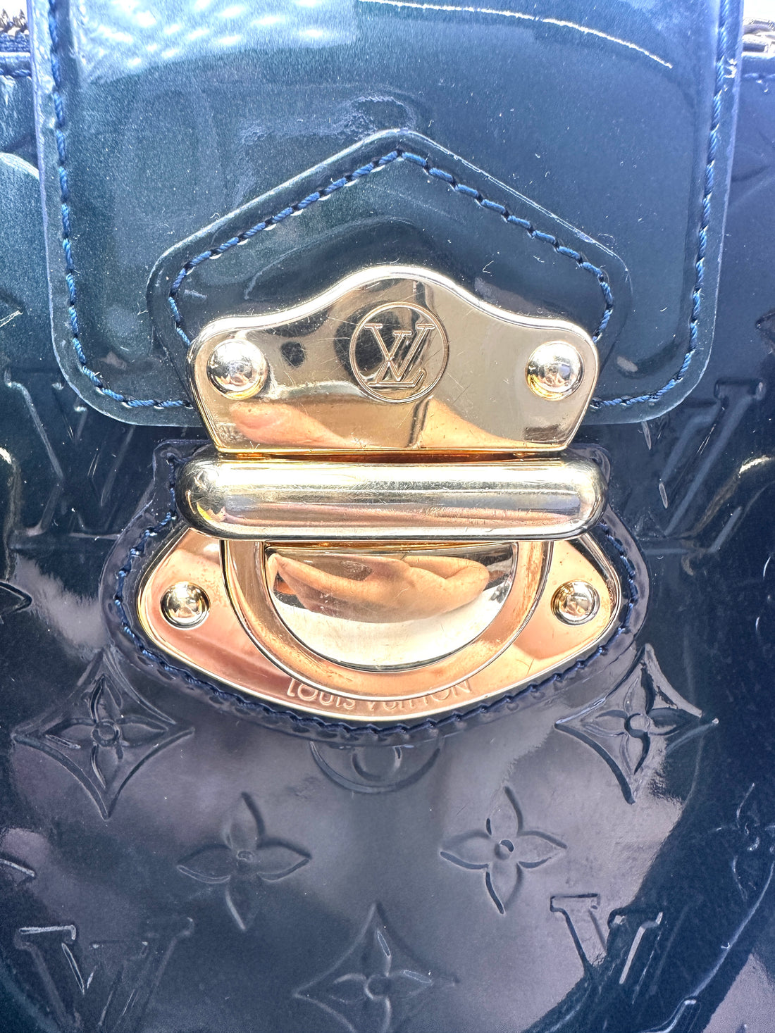 Louis Vuitton Melrose Avenue Dark Green Monogram Vernis Handle Bag LV2896