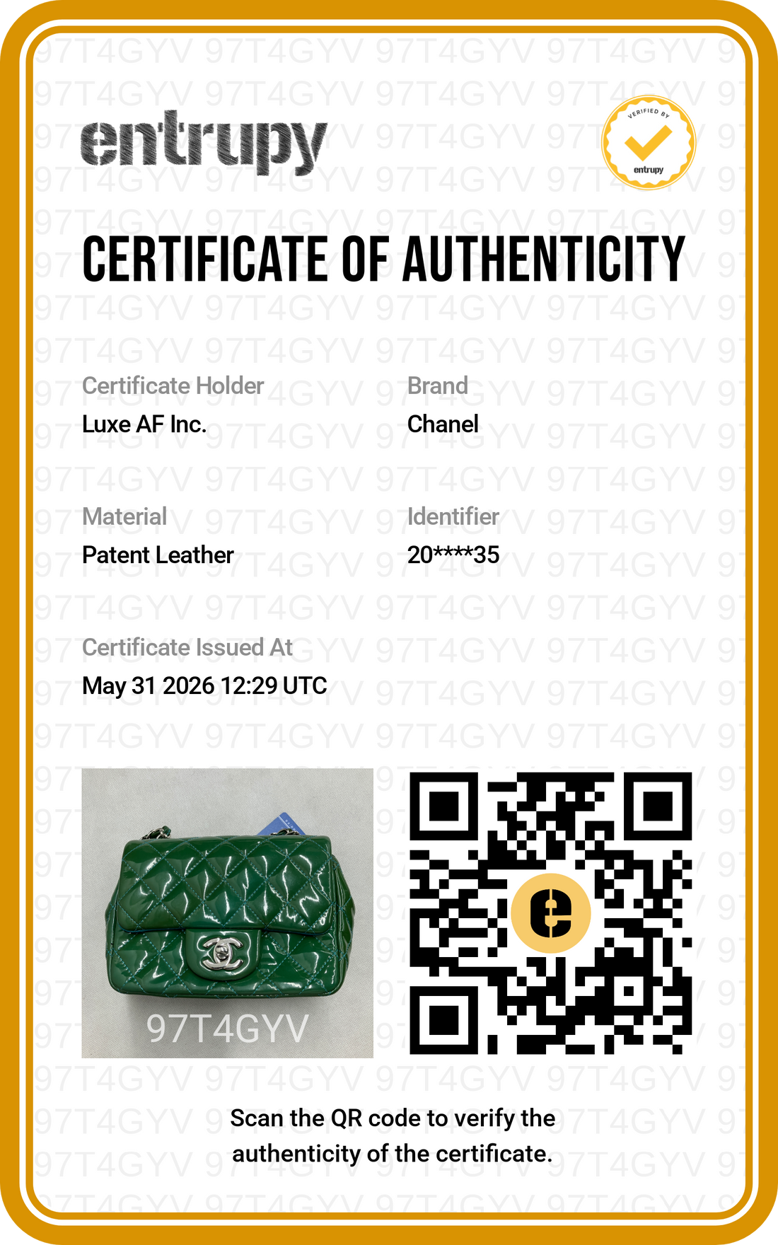 Chanel Classic Flap Green Quilted Patent Leather Flap Bag With Silver Buckle(20***35) IRIS235